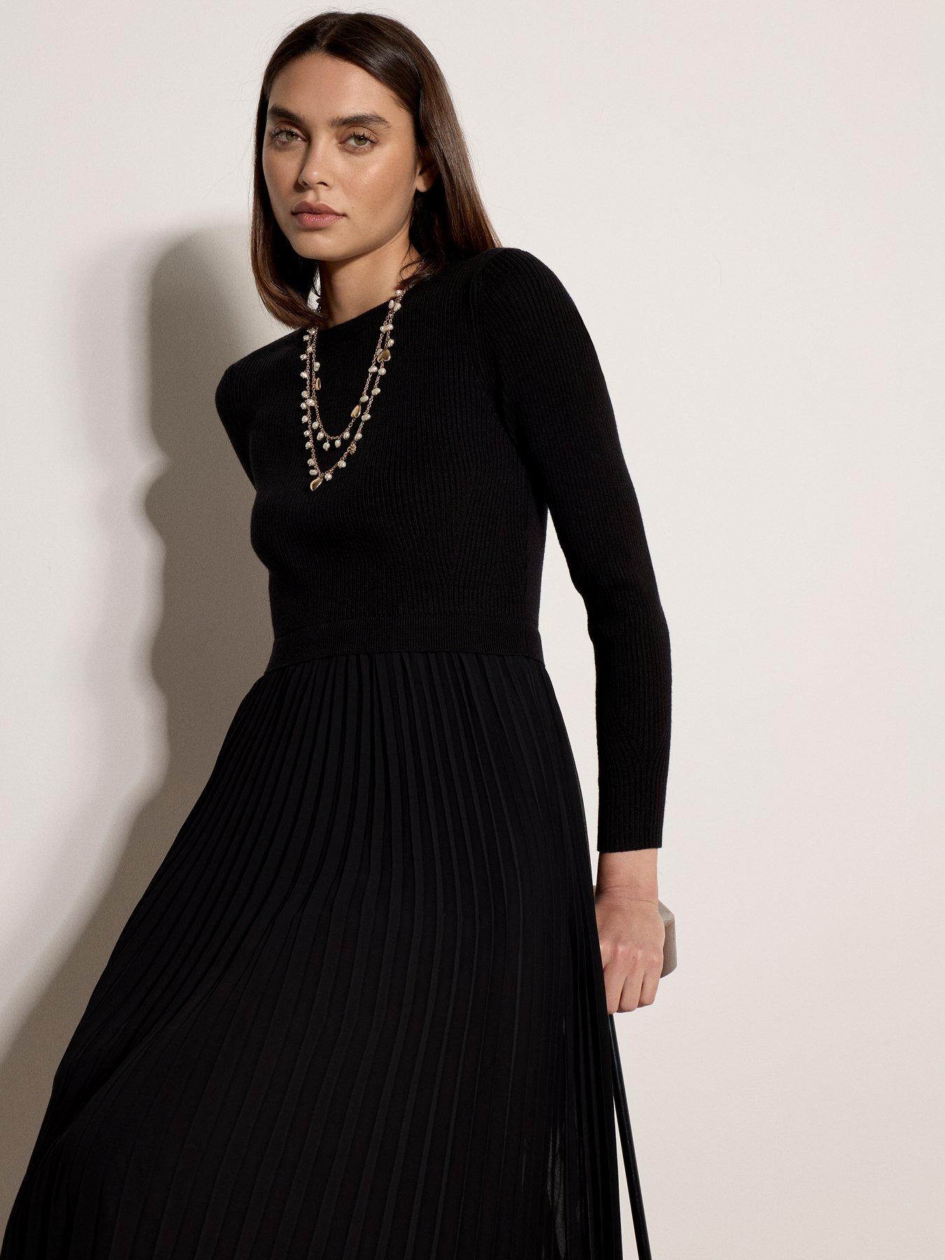 Image 4 of 4 of Apricot Ribbed Jumper Pleated Skirt Drs