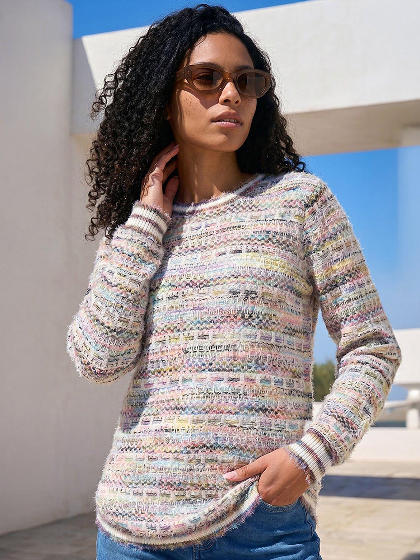 Roman Space Dye Curved Hem Knit Jumper
