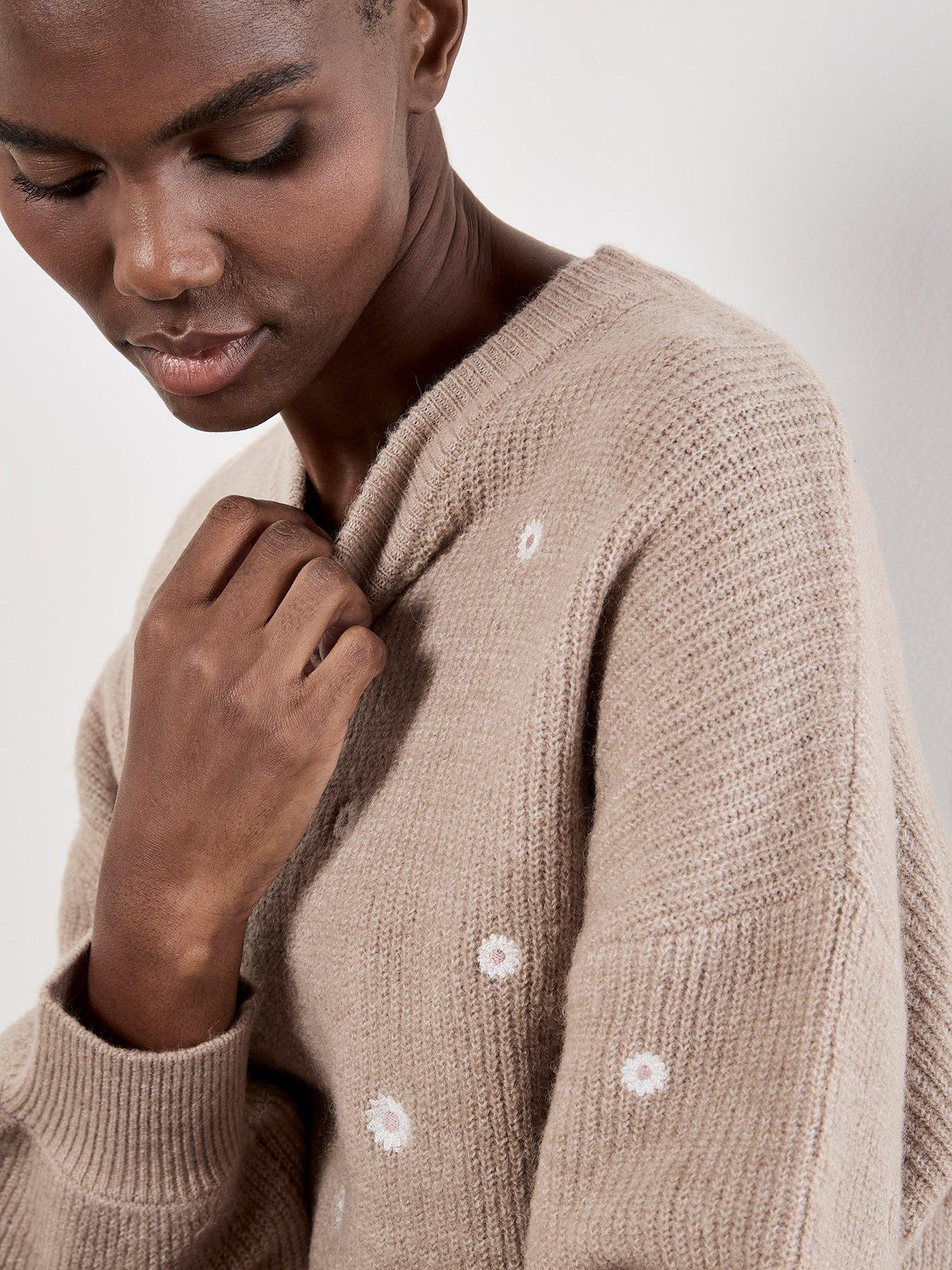 Image 4 of 5 of Apricot Apricot Daisy Embroidered Ribbed Jumper