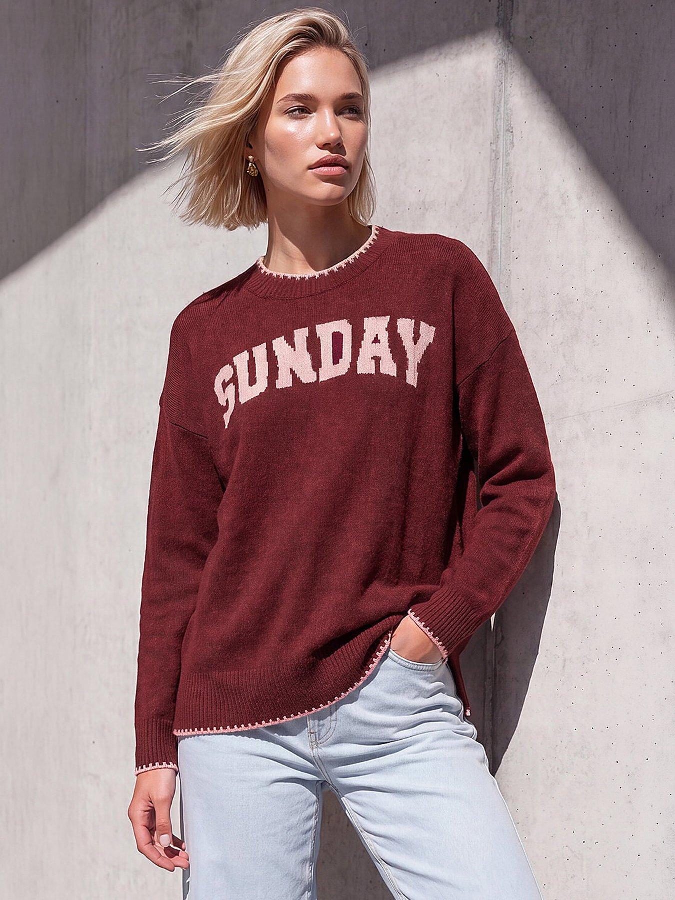 Image 1 of 4 of Roman Sunday Slogan Knit Jumper