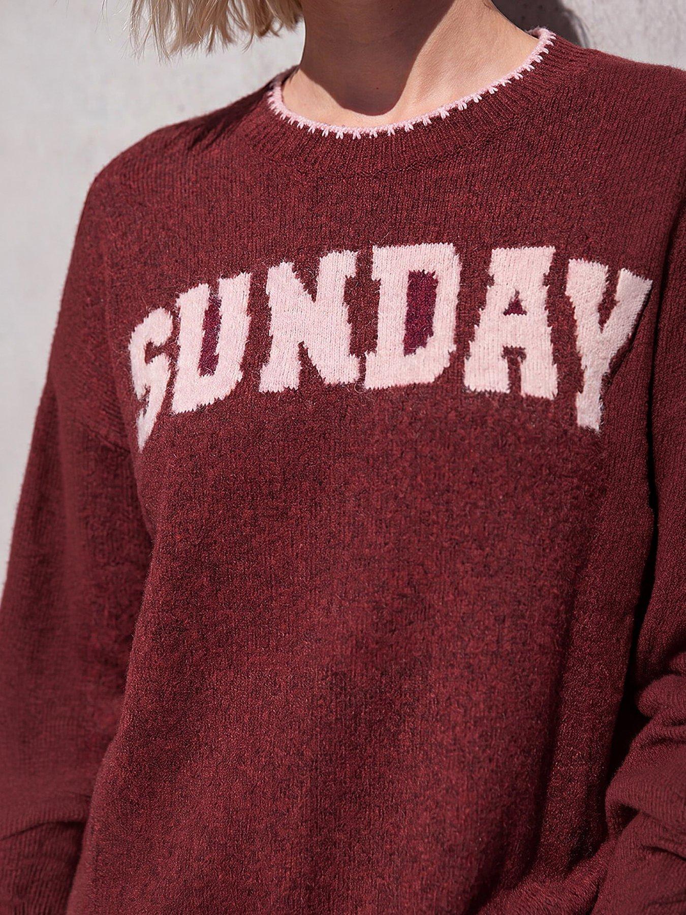 Image 2 of 4 of Roman Sunday Slogan Knit Jumper