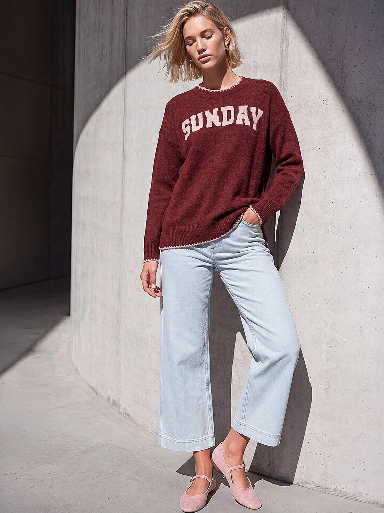 Image 4 of 4 of Roman Sunday Slogan Knit Jumper