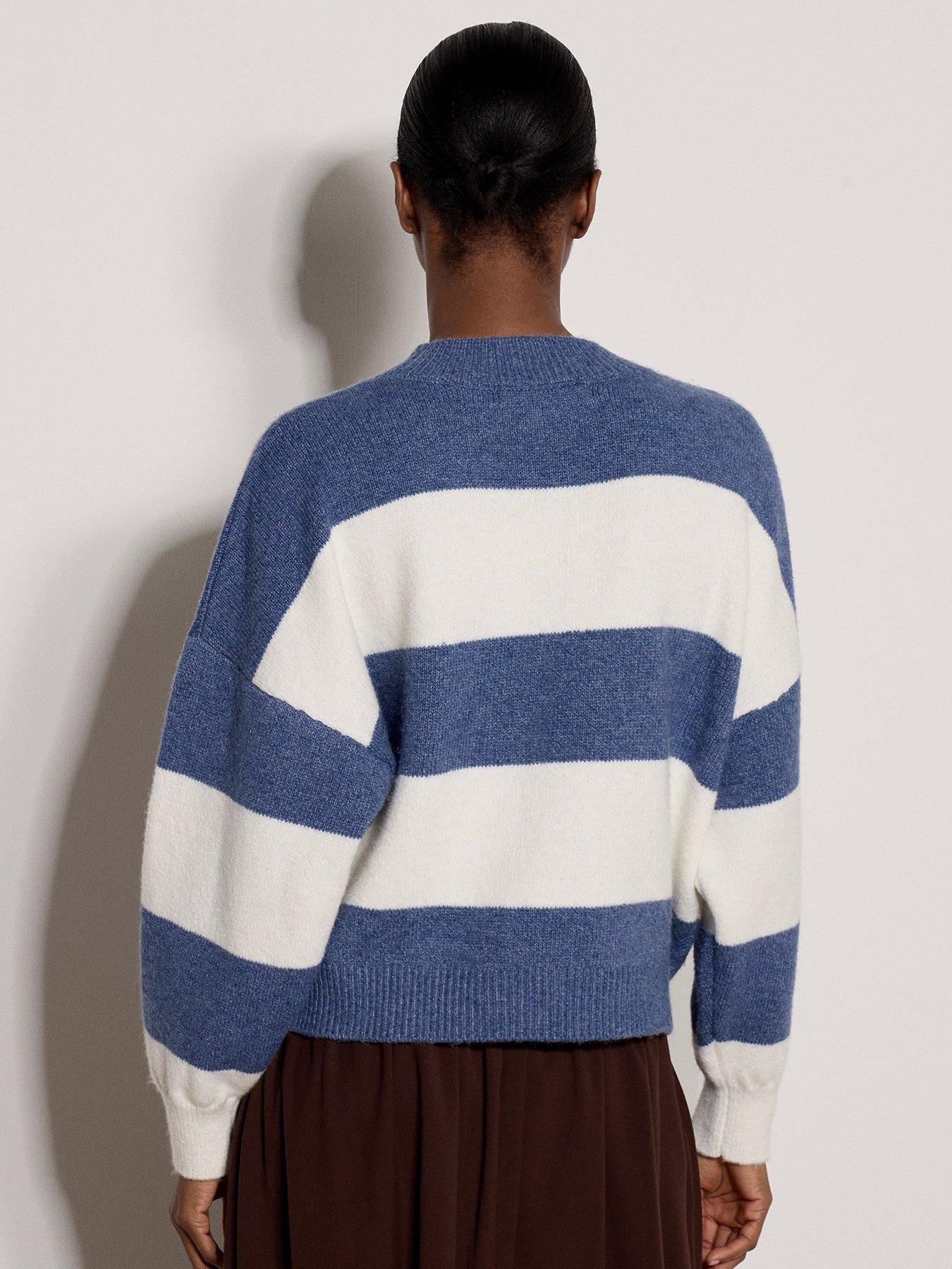 Image 2 of 4 of Apricot Womens Big Stripe Oversized Jumper - Blue