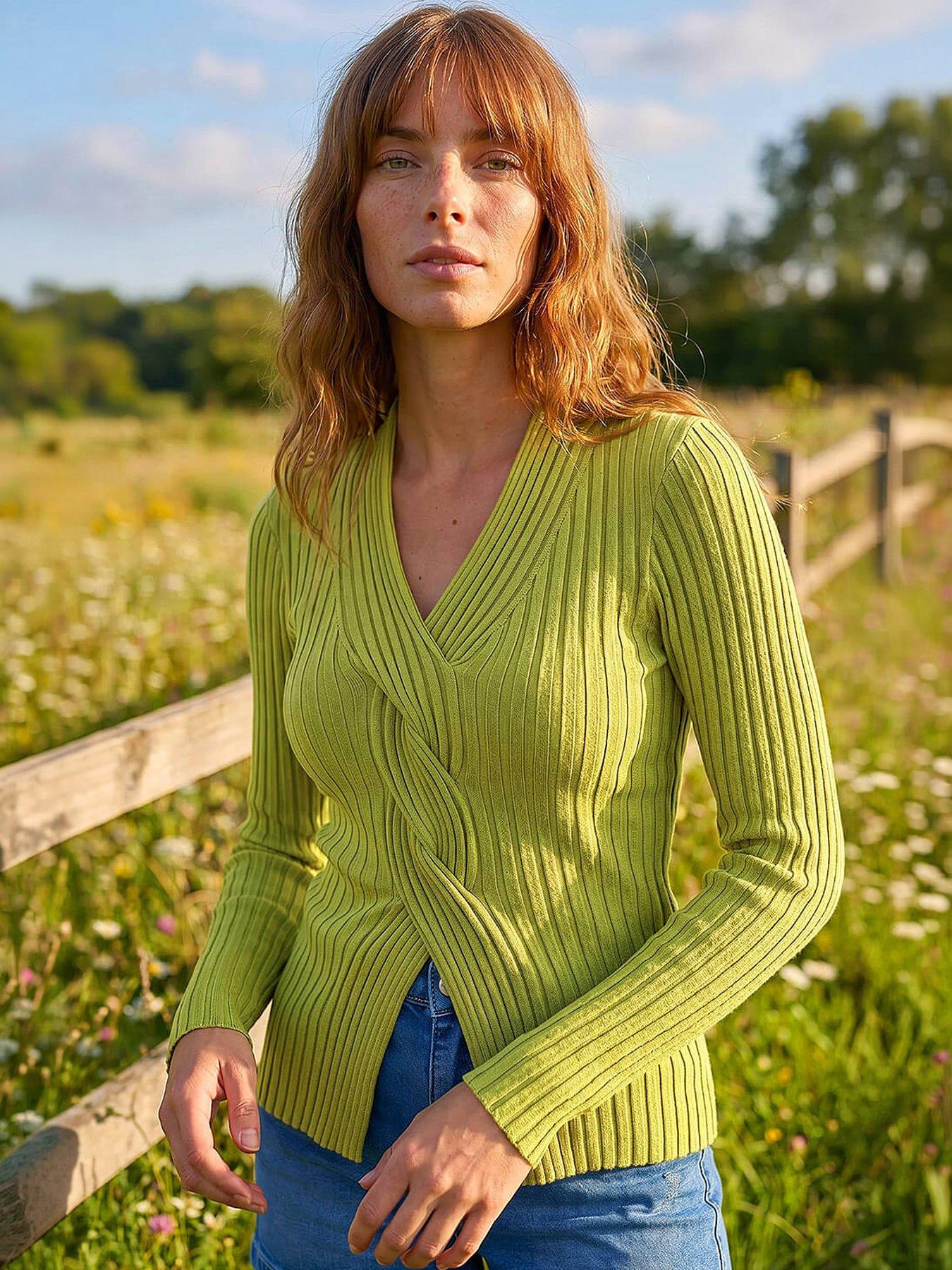 Roman Cable Rib Knit Jumper