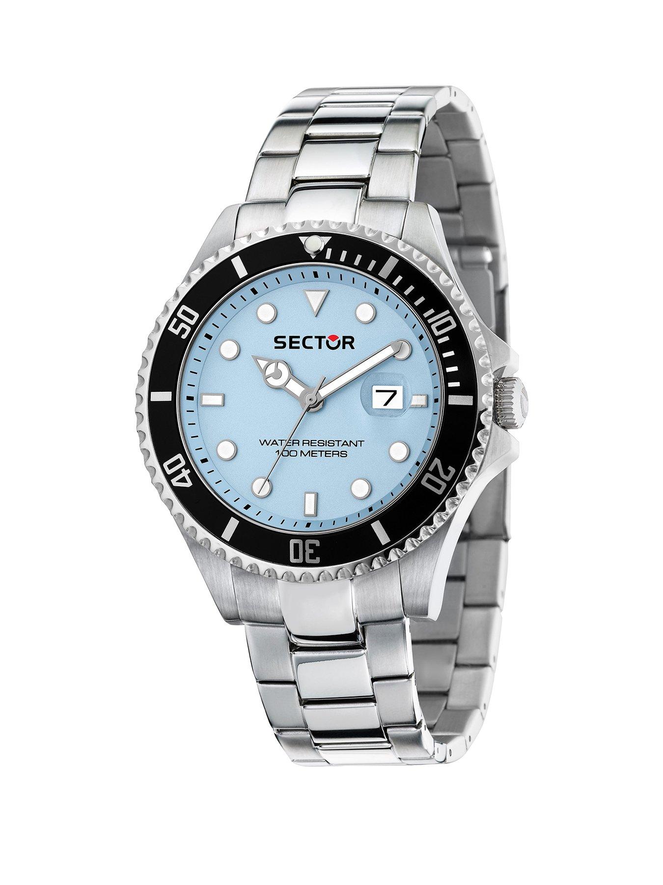 Sector 230 43MM 3H L.BLUE DIAL SS BR