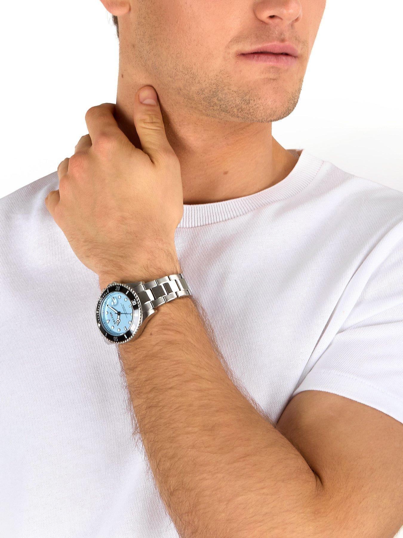 Image 4 of 6 of Sector 230 43mm 3H L.Blue Dial Stainless Steel Bracelet
