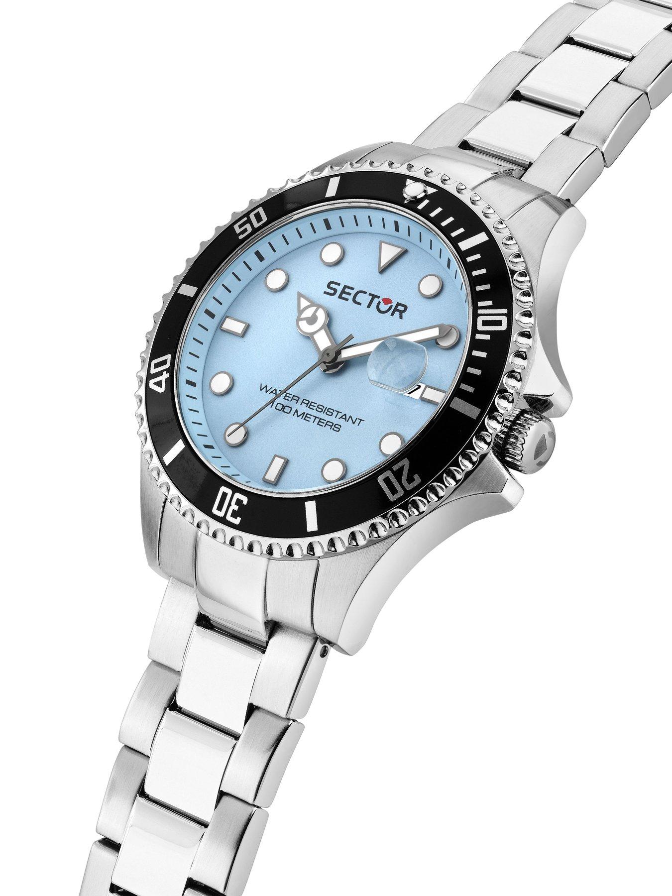 Image 5 of 6 of Sector 230 43mm 3H L.Blue Dial Stainless Steel Bracelet
