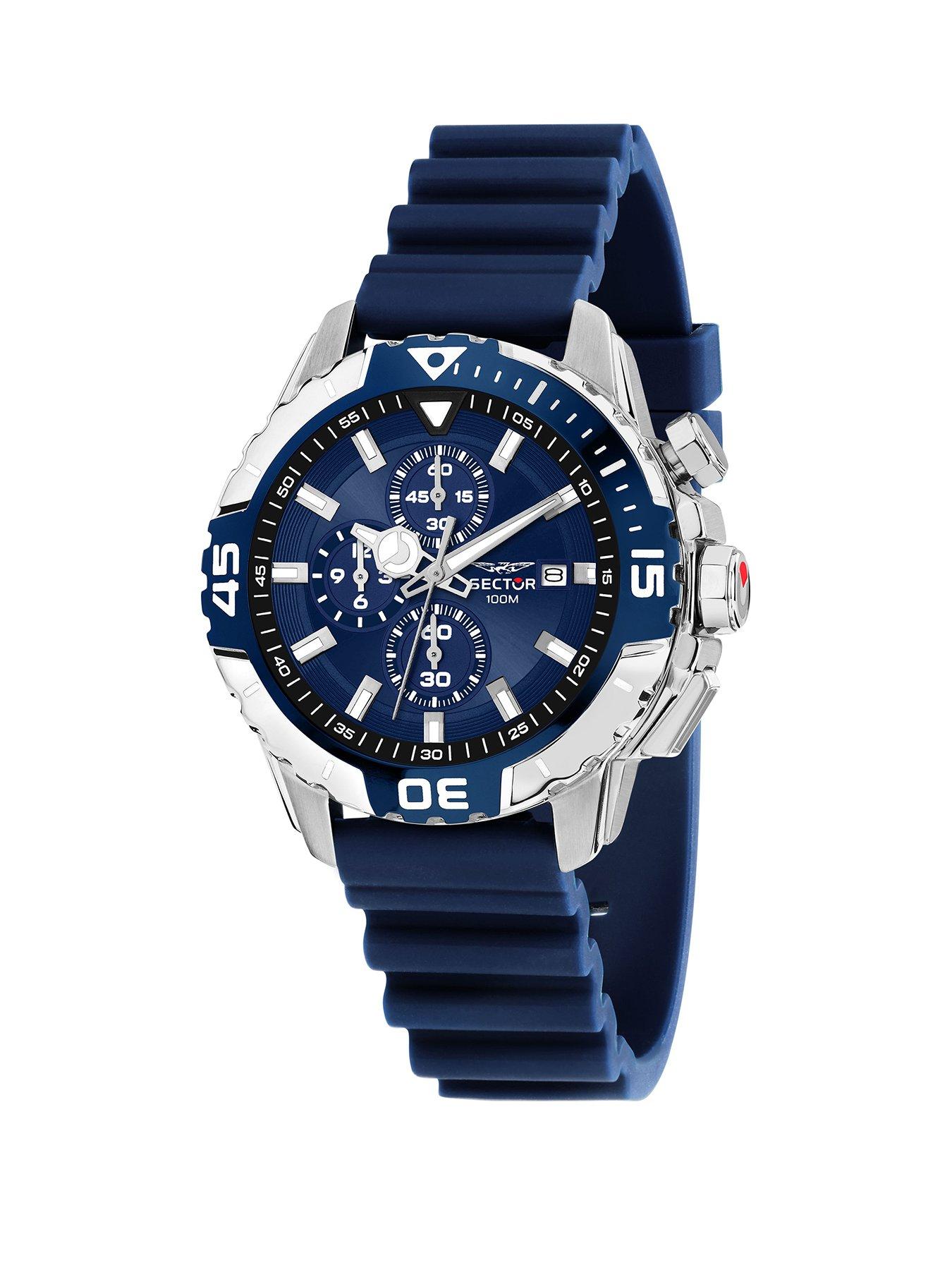 Sector LEGEND 43MM CHRO BLUE DIAL BLUE SILIC ST