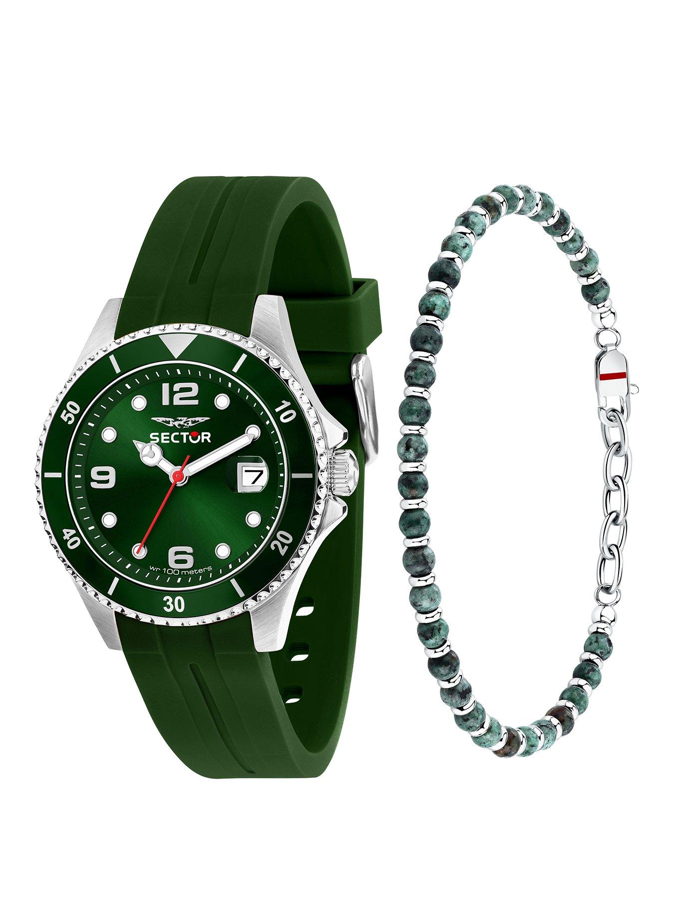 Sector 230 39MM 3H GREEN DIAL GREE SIL S+SZS107