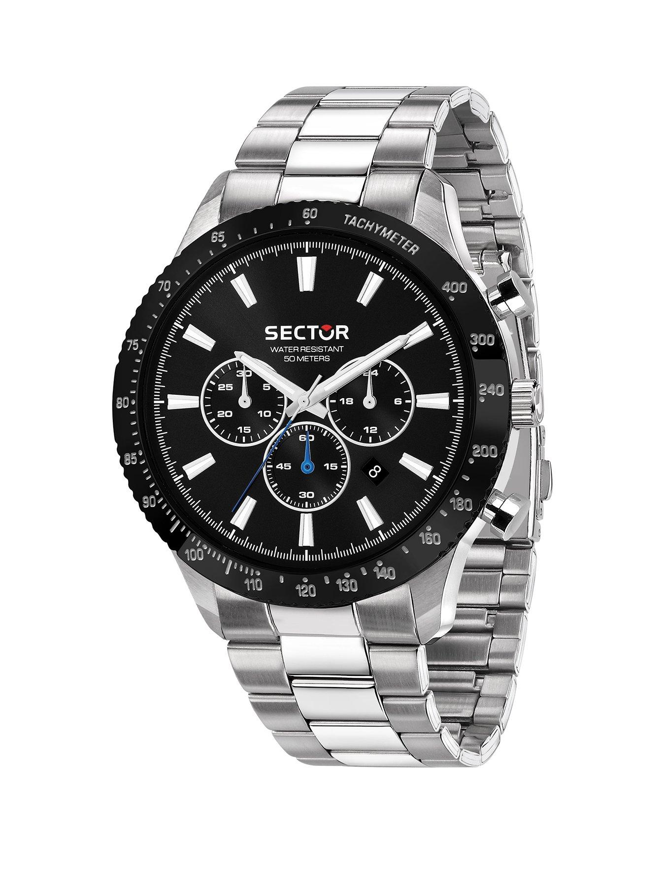 Sector 270 45MM CHRO BLACK DIAL SS BR