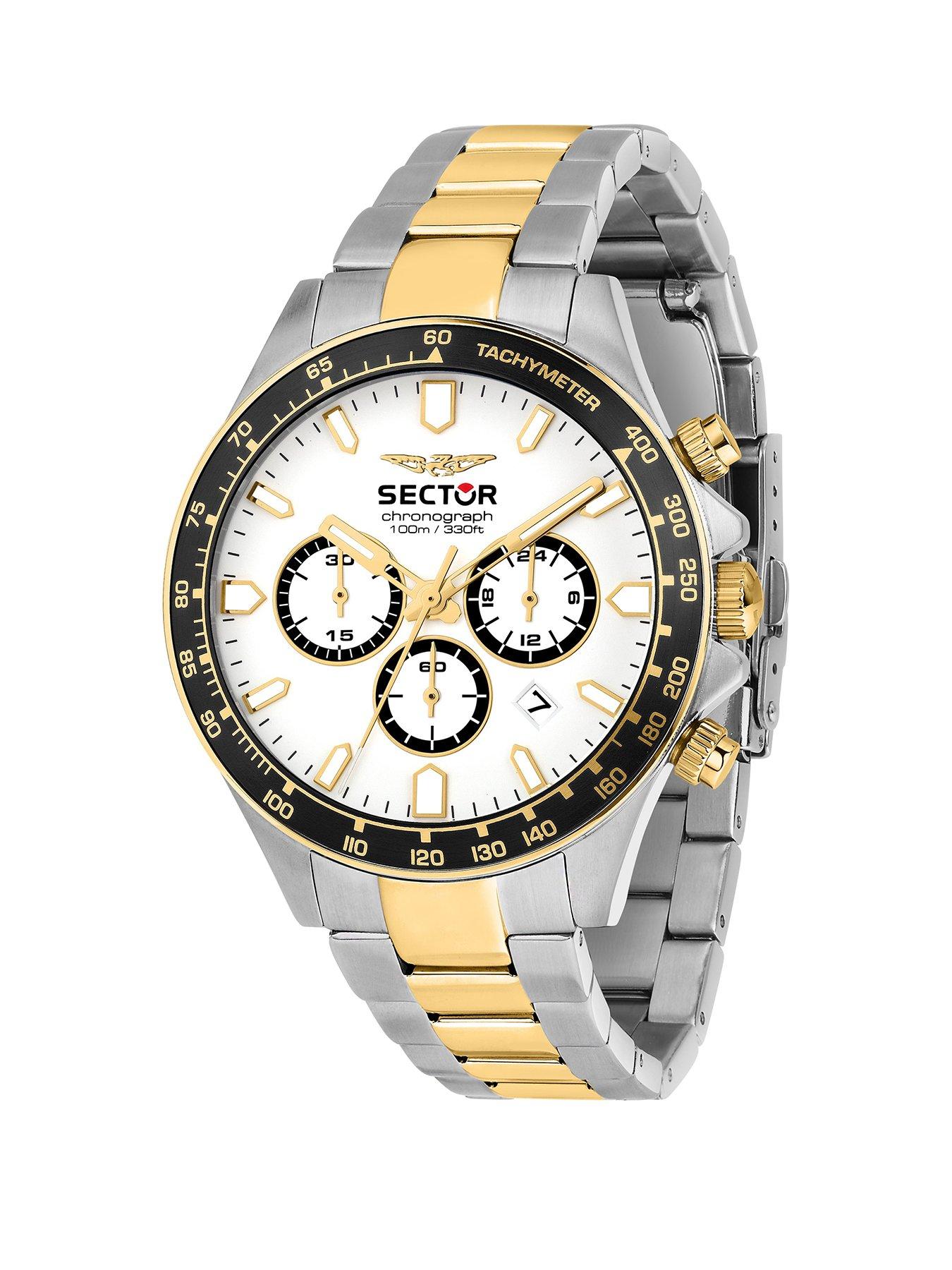 Sector 230 43MM CHRO WHITE DIAL SS/YG BR