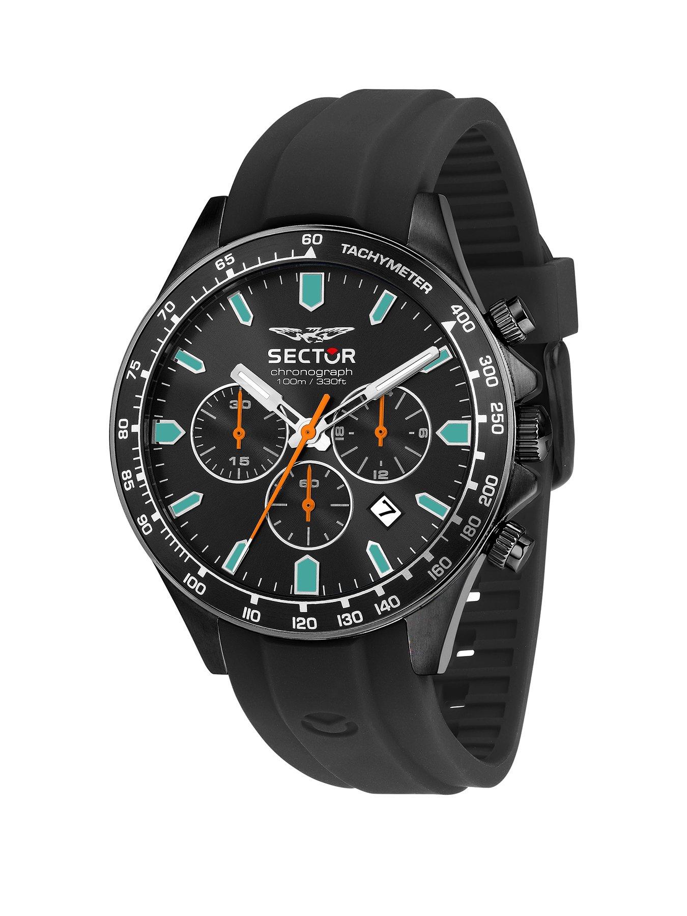 Sector 230 43MM CHR BLK DIAL BLK ST