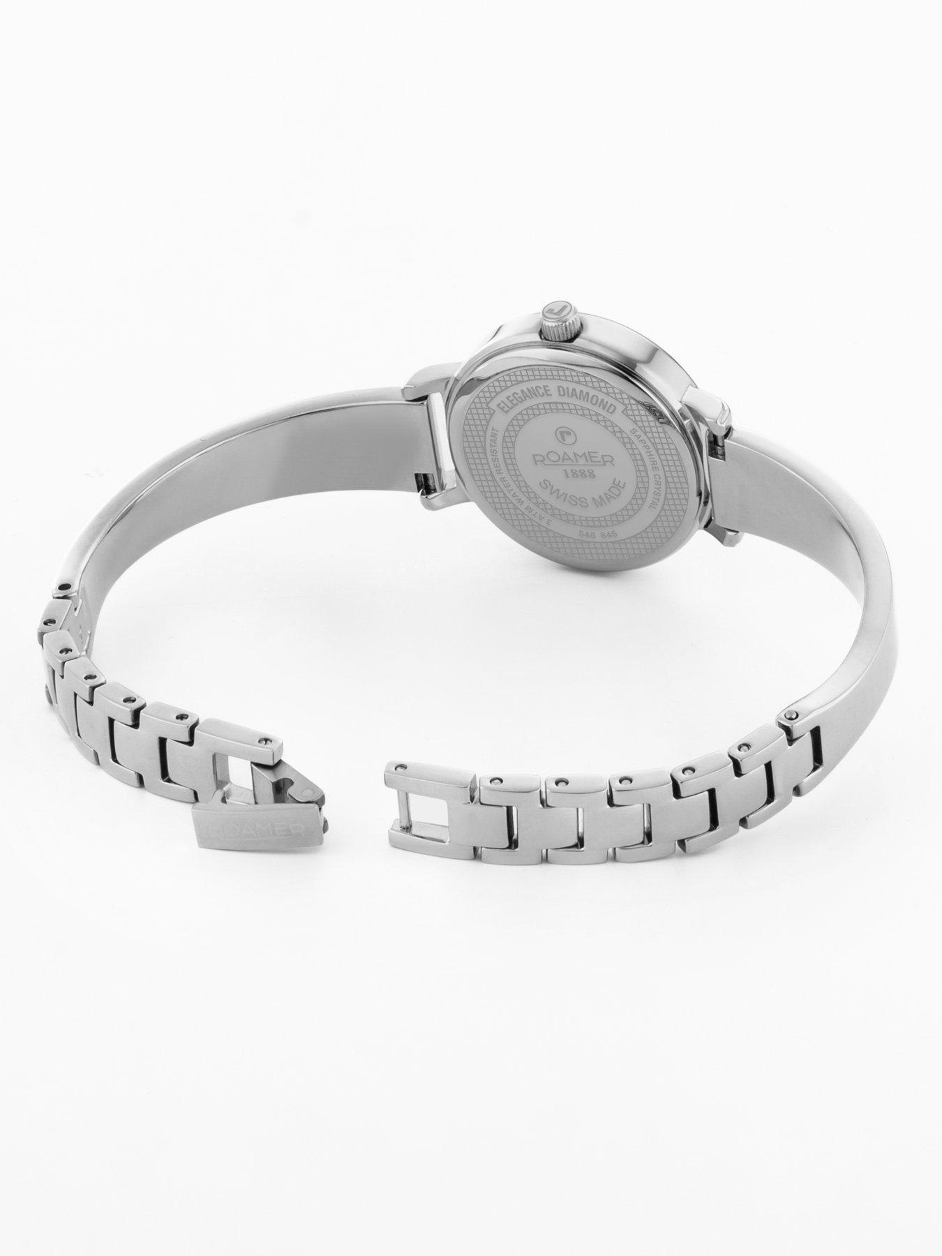 Image 2 of 5 of Roamer of Switzerland Elegance Diamond Round Steel Black Watch