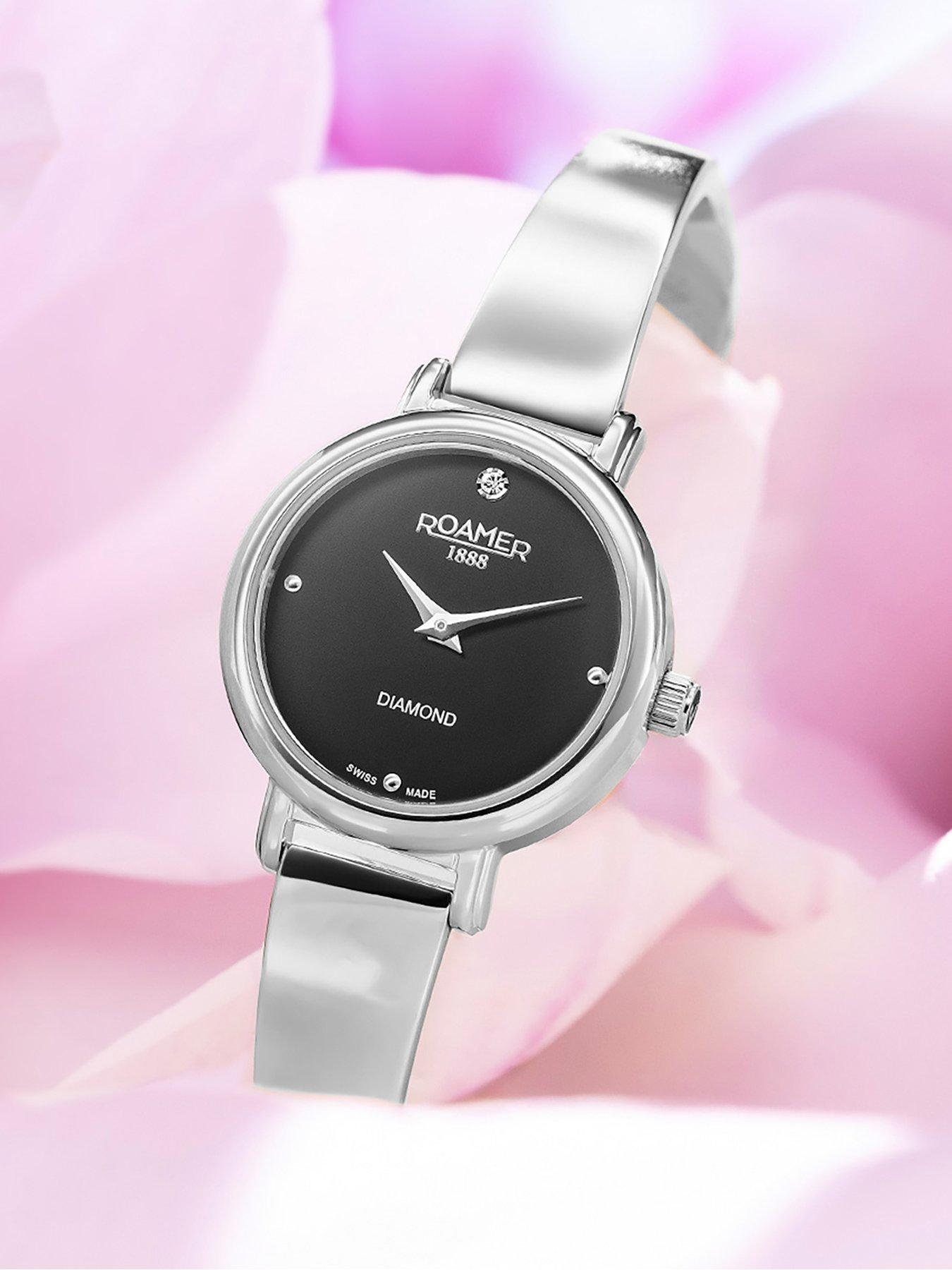 Image 5 of 5 of Roamer of Switzerland Elegance Diamond Round Steel Black Watch