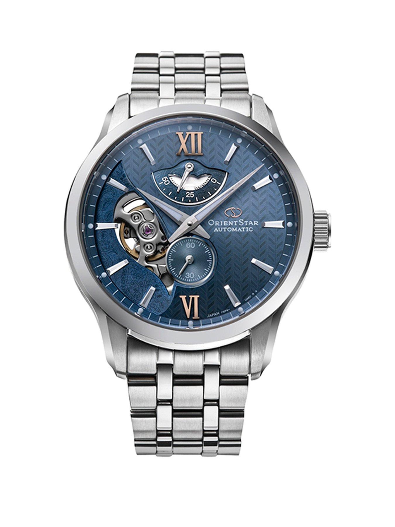 Orient Layered Skeleton blue dial steel