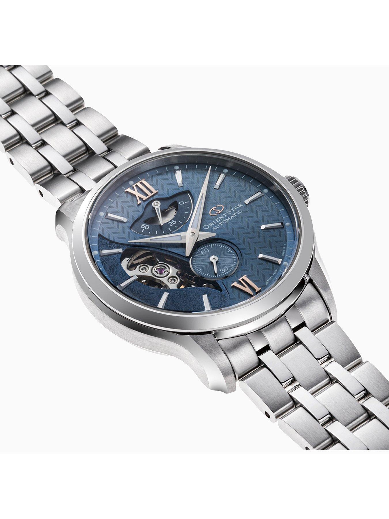 Image 2 of 5 of Orient Layered Skeleton blue dial steel
