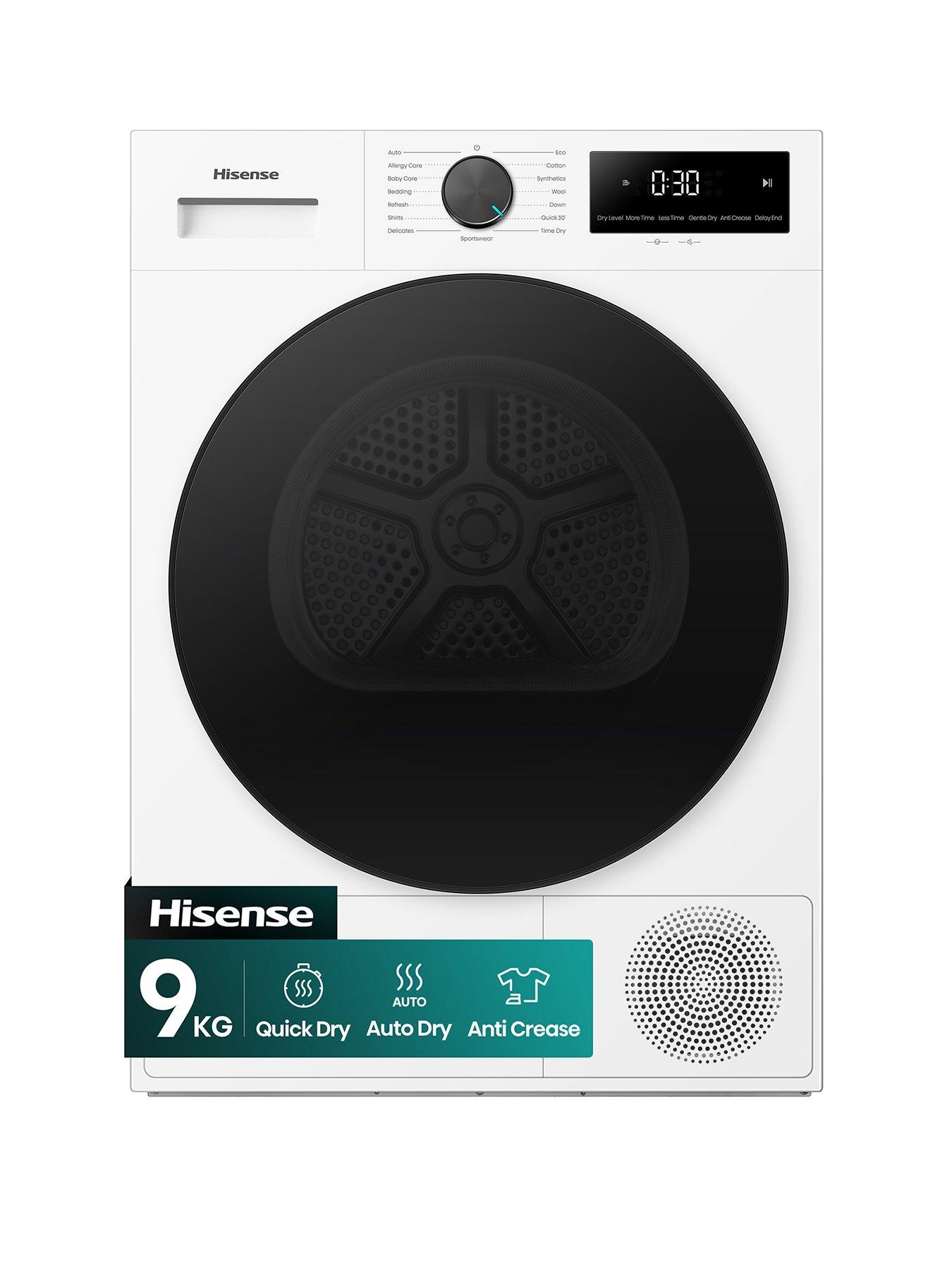 Hisense 1i Series DH1I900UWDCA 9kg, Heat Pump Tumble Dryer - White - A++ Rated