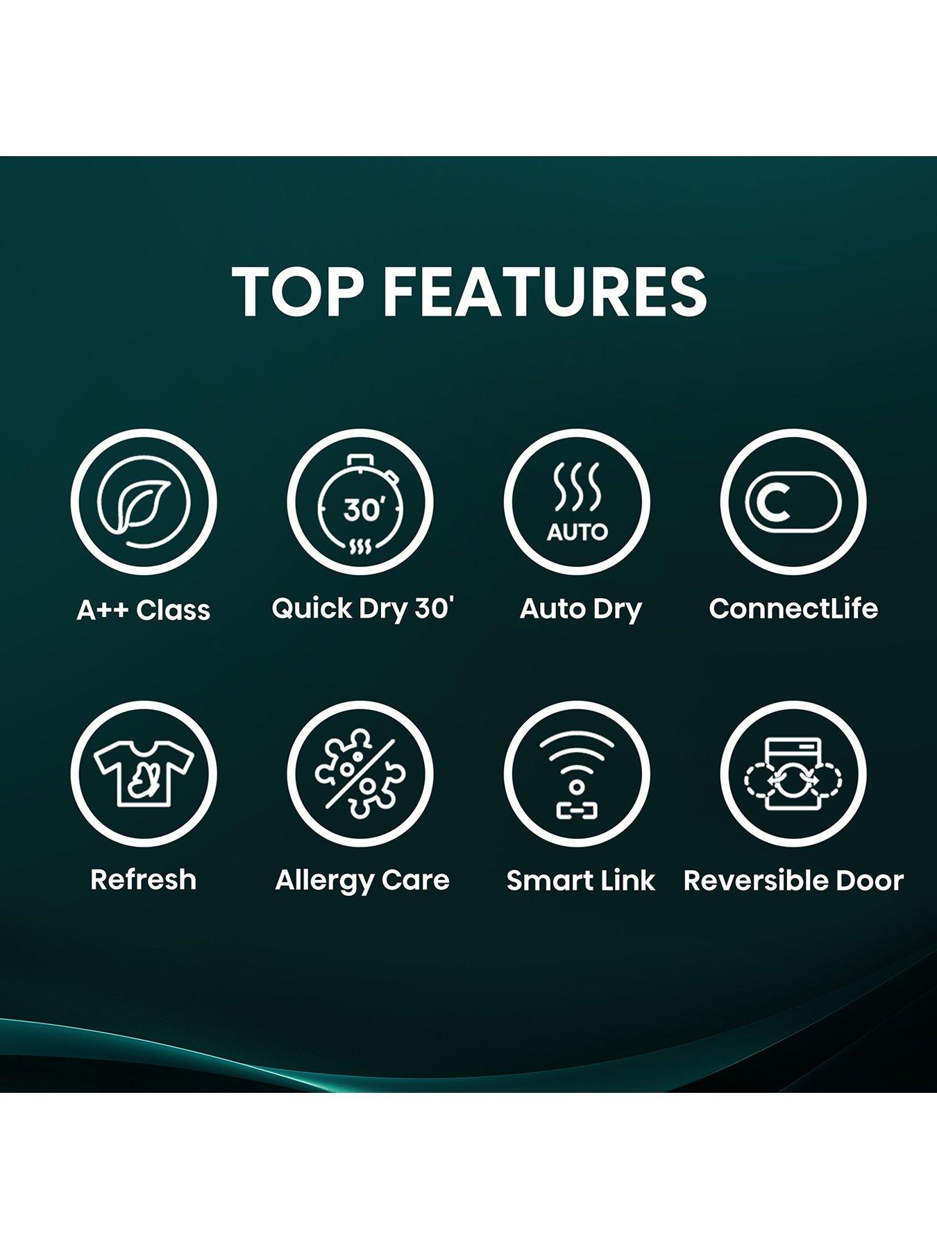 Image 2 of 7 of Hisense 3S Series DH3S902BWCC 9kg Heat Pump Tumble Dryer - White - A++ Rated