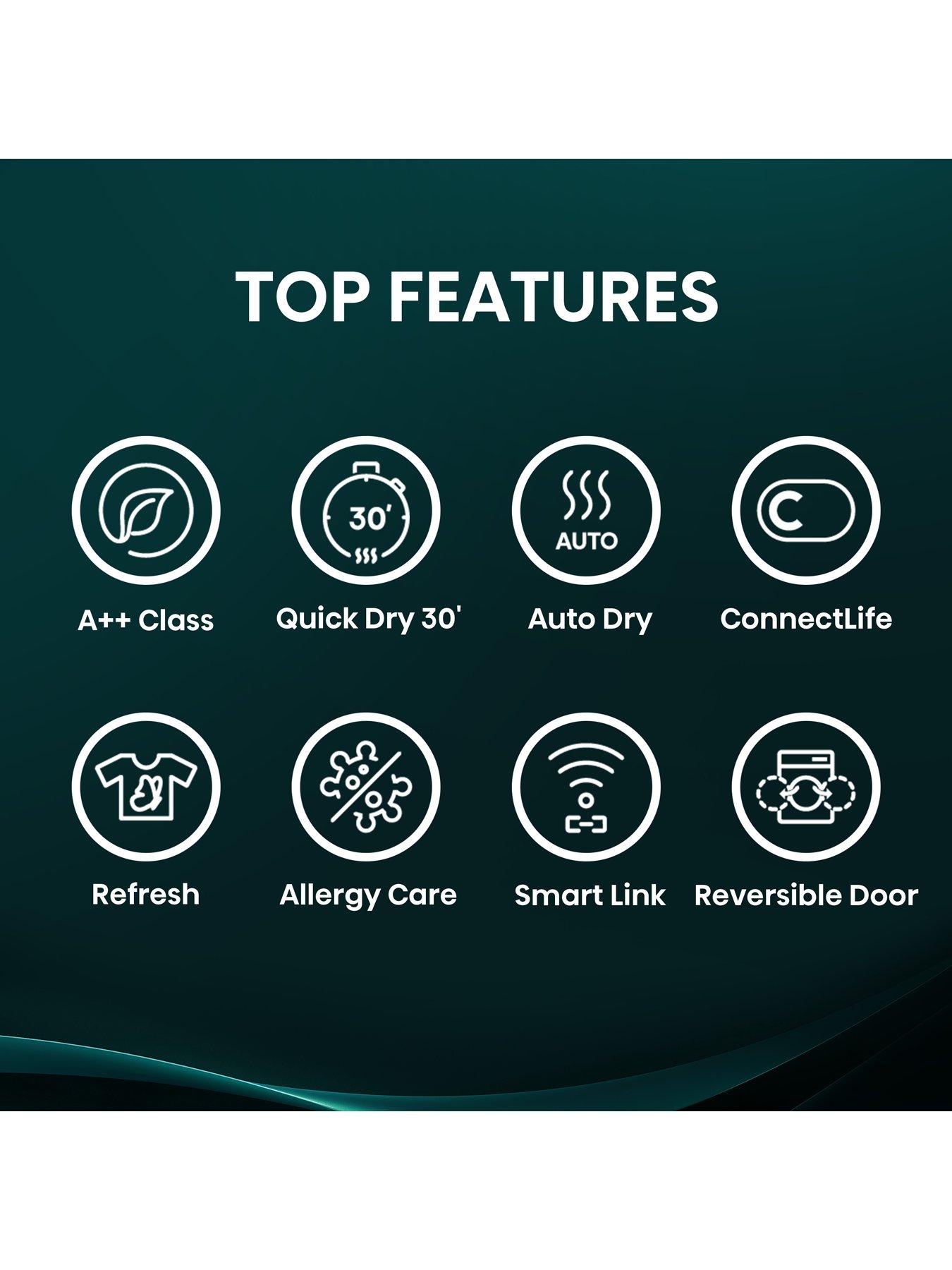 Image 2 of 7 of Hisense 3S Series DH3S902BBCC 9kg Heat Pump Tumble Dryer - Black - A++ Rated