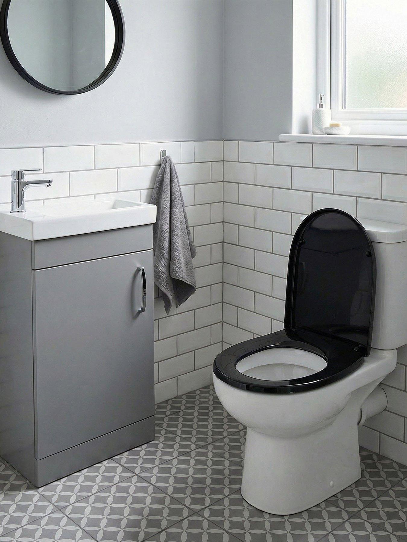 Image 1 of 5 of AQUALONA Thermoplast D Shaped Toilet Seat - Black