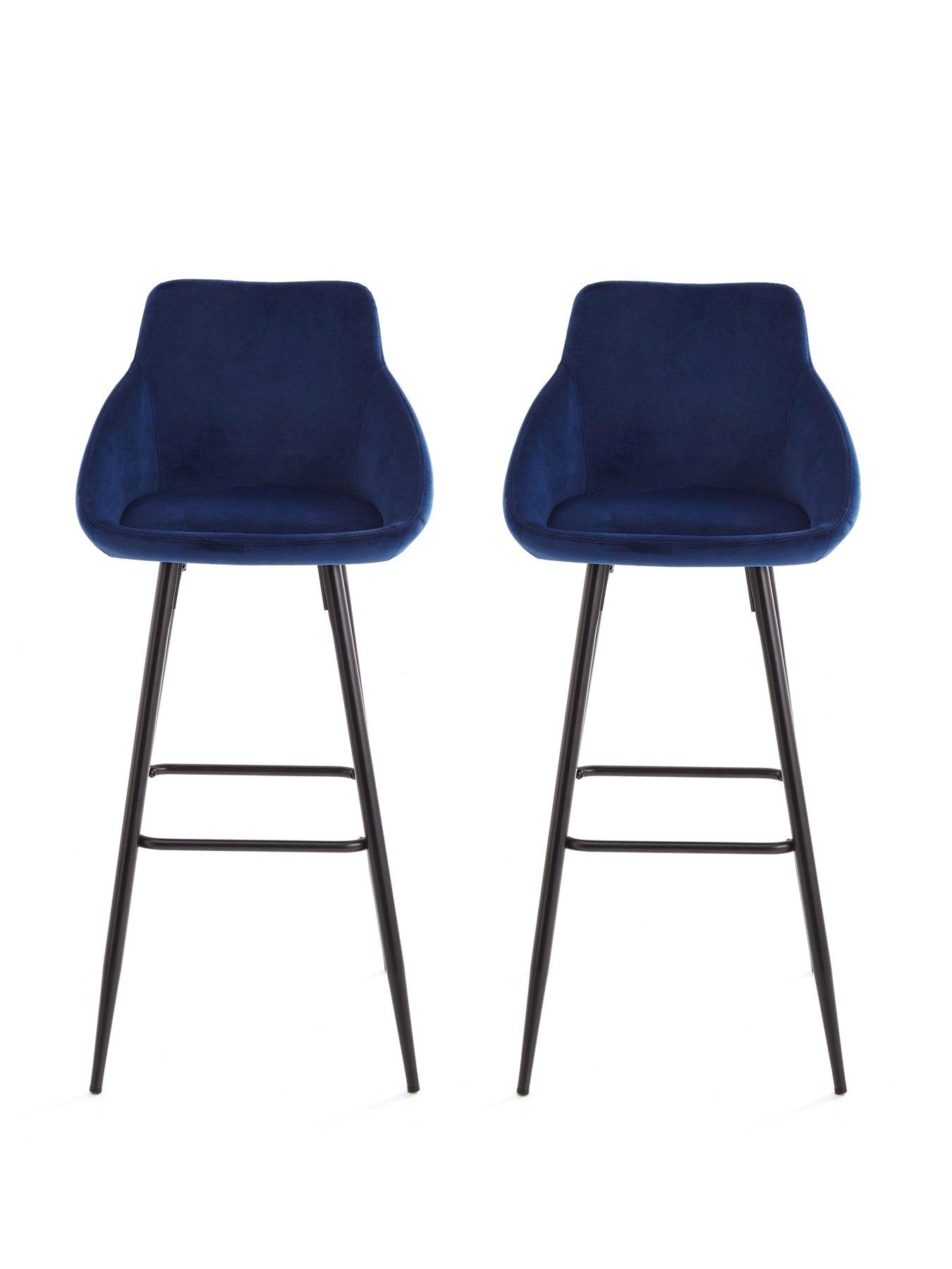 Image 6 of 7 of The Very Collection Oslo 70cm High Bar Table &amp; 2 Dahlia Velvet Bar Stools - FSC&reg; Certified