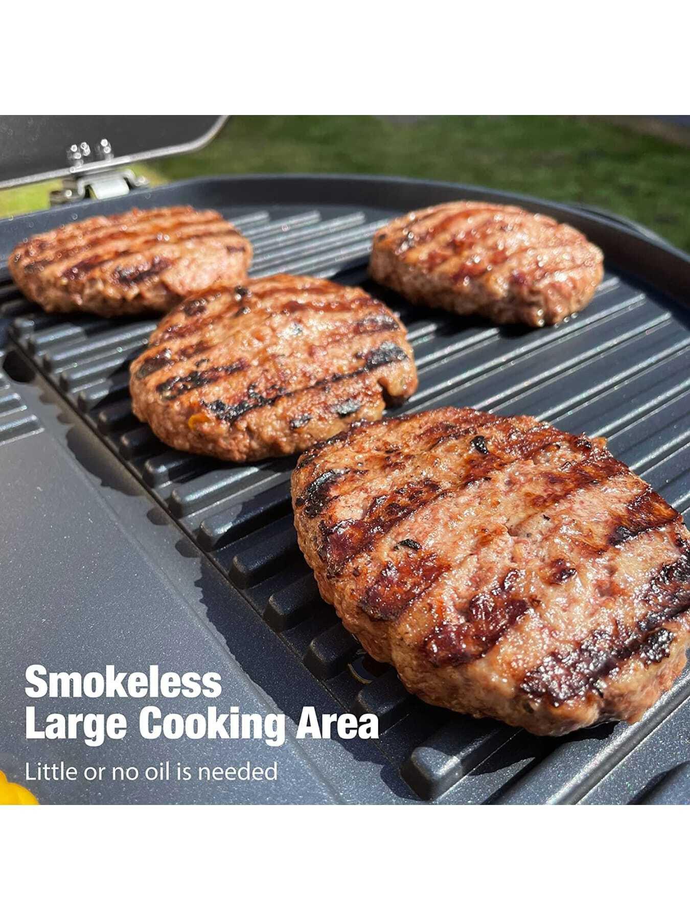 Image 2 of 6 of Andrew James Electric Indoor & Outdoor BBQ Grill, Grey