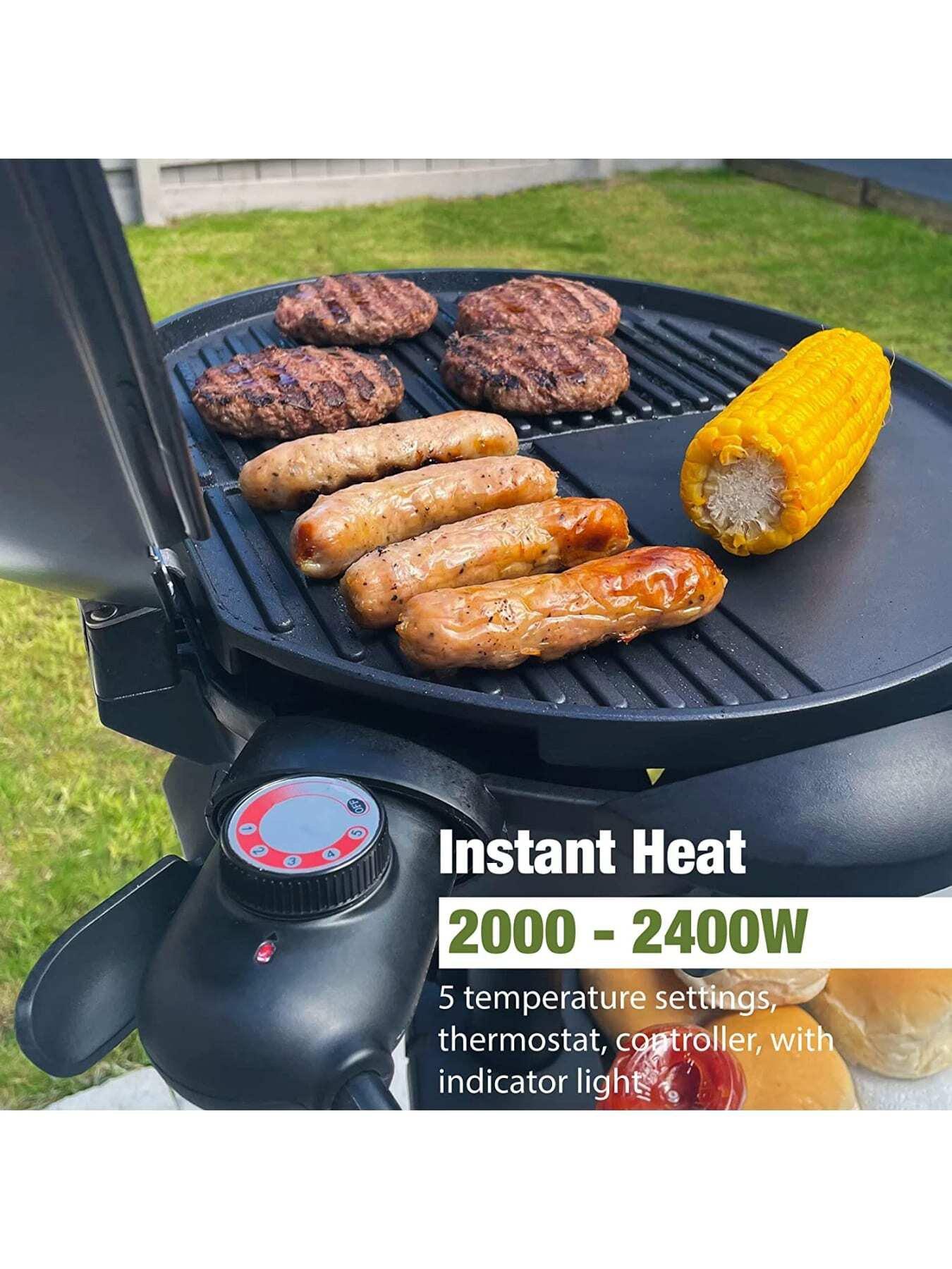 Image 4 of 6 of Andrew James Electric Indoor & Outdoor BBQ Grill, Grey