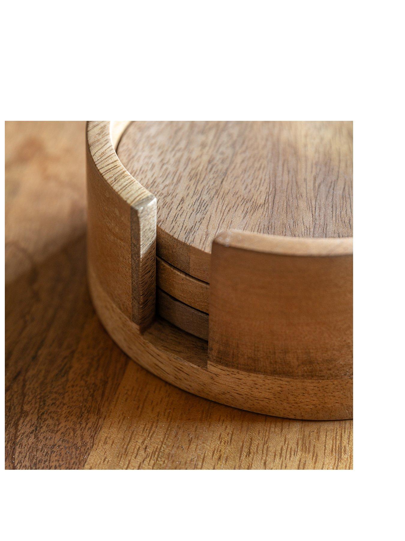 Image 2 of 8 of Gallery Direct Mango Wood Coasters Set Of 4