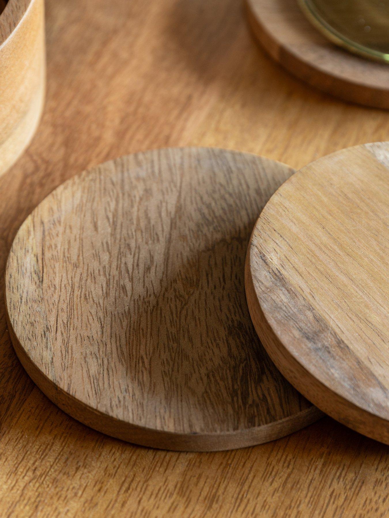 Image 3 of 8 of Gallery Direct Mango Wood Coasters Set Of 4