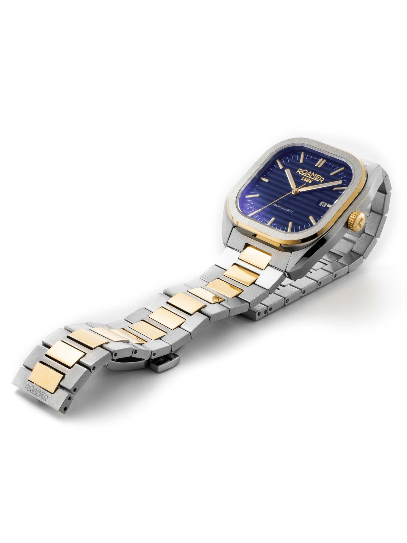 Image 2 of 4 of Roamer of Switzerland Micro Quartz Gold Two Tone Blue Dial Watch