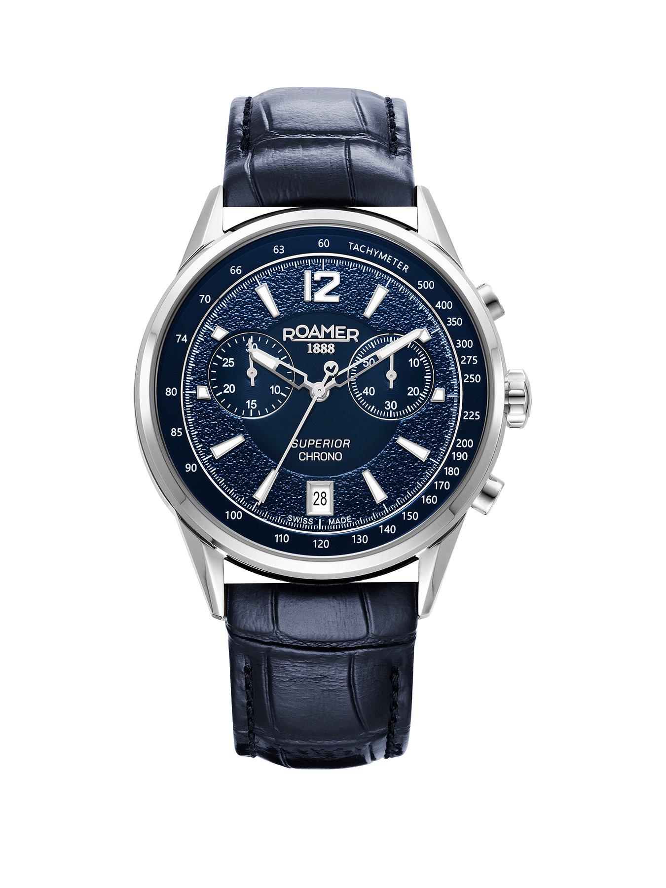 Roamer of Switzerland Superior Chrono Leather Blue