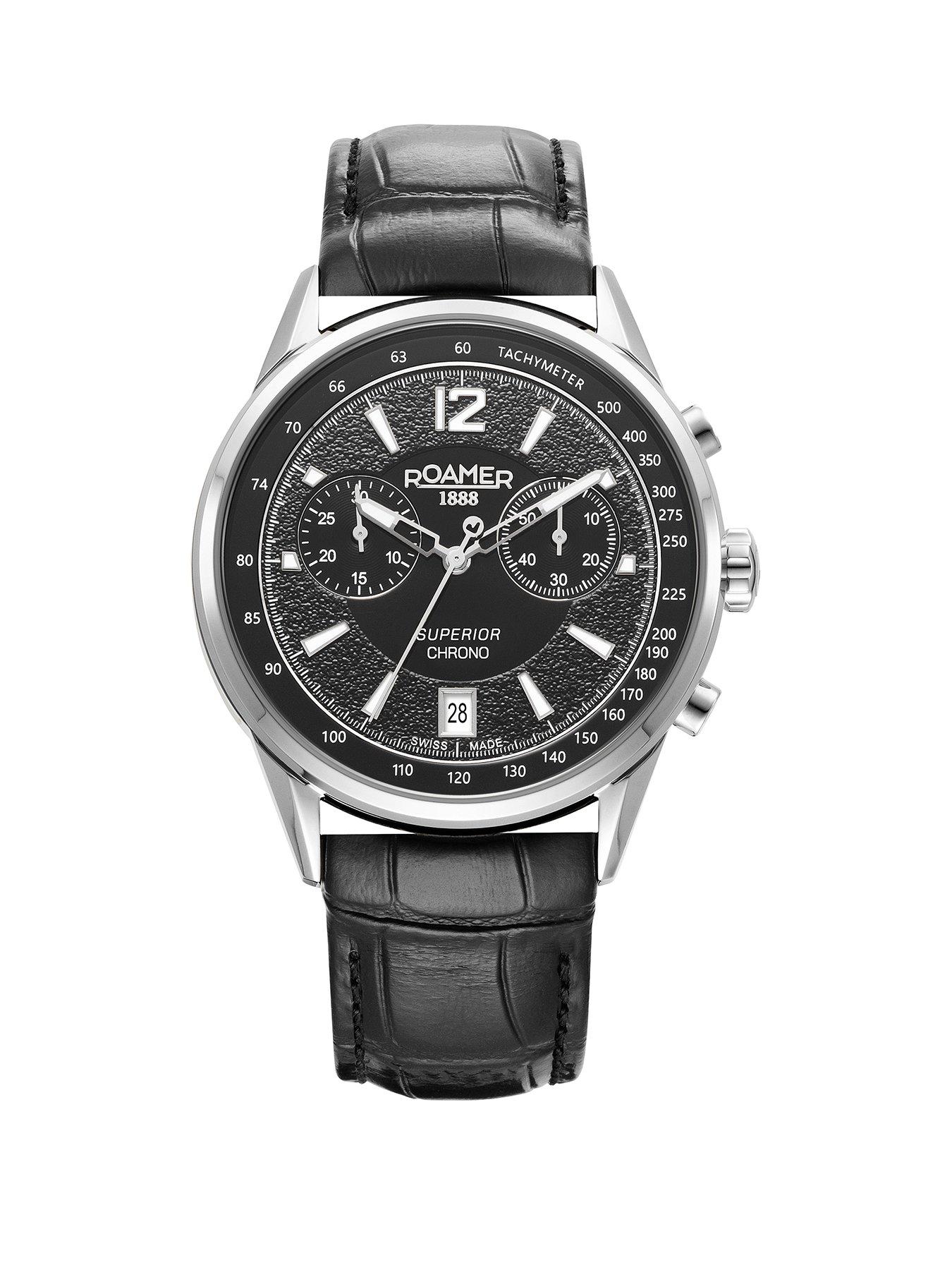 Roamer of Switzerland Superior Chrono Leather Black