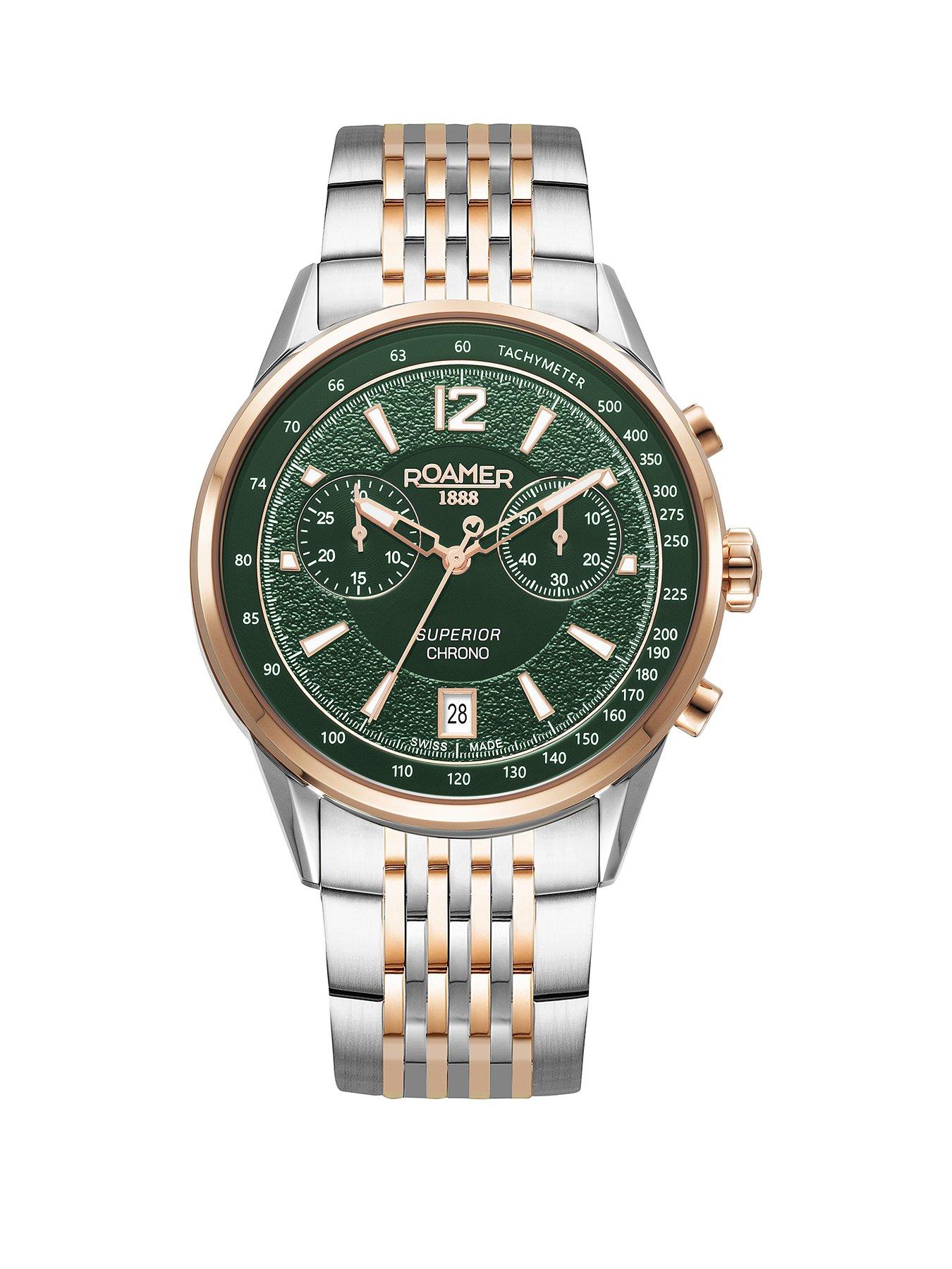 Roamer of Switzerland Superior Chrono Gold Twpo Tone Steel Black