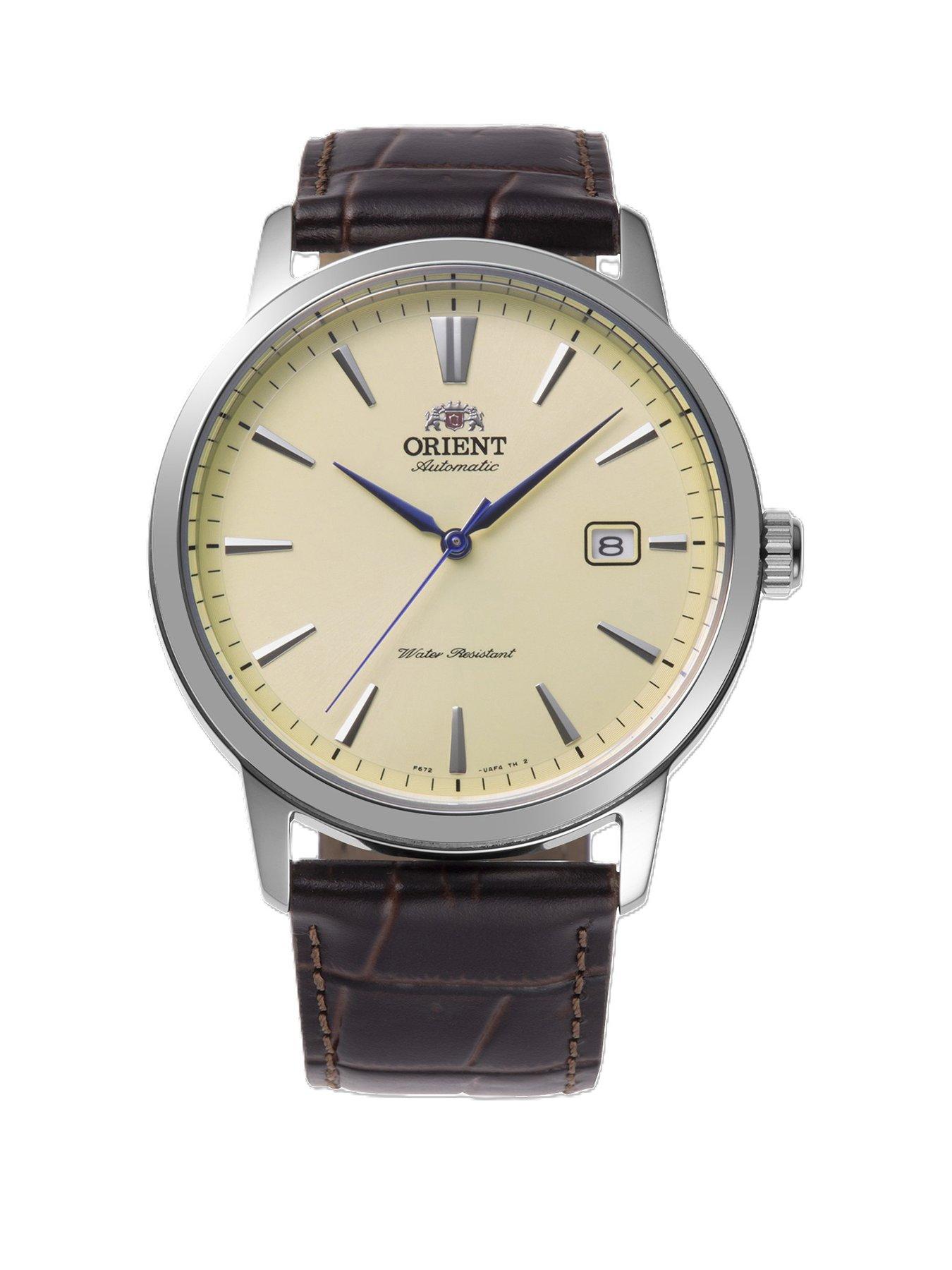 Orient Classic Cream Dial Steel Brown Leather strap