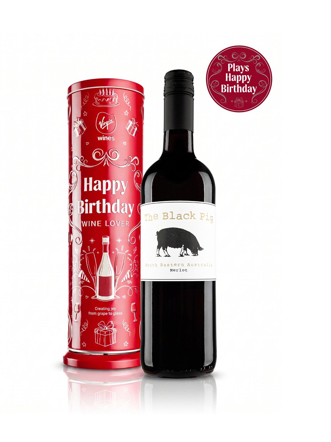 Virgin Wines Merlot Happy Birthday Musical Tin