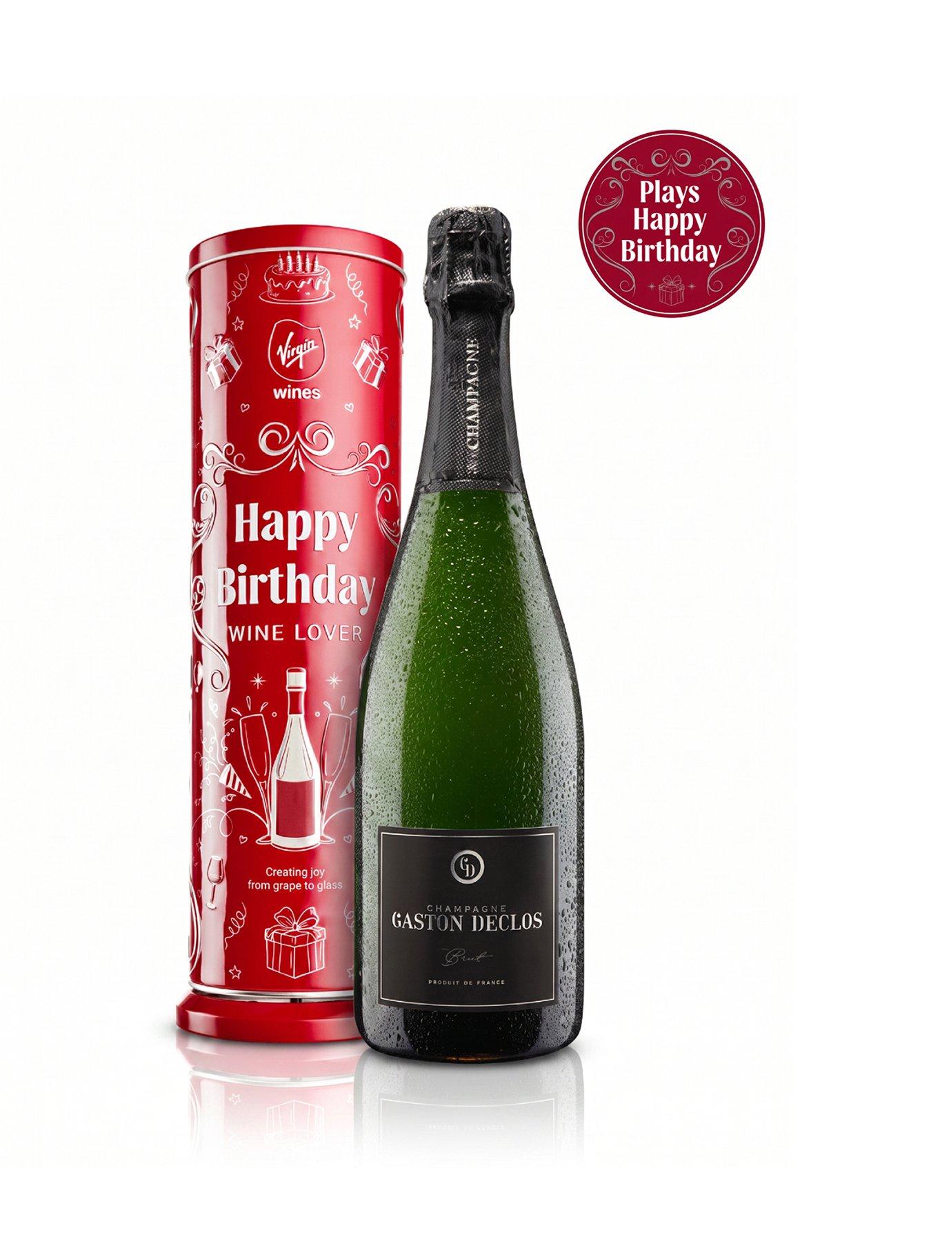 Virgin Wines Champagne In Happy Birthday Musical Tin
