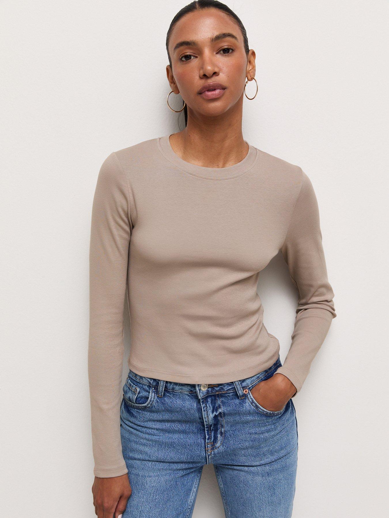 Image 1 of 6 of New Look Long Sleeve Baby T-Shirt - Beige