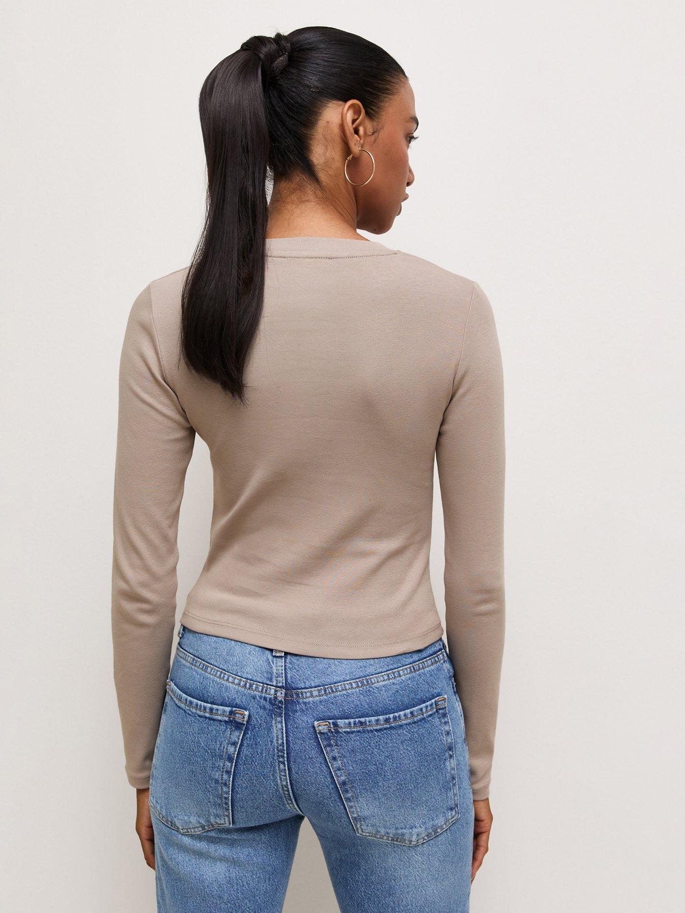 Image 2 of 6 of New Look Long Sleeve Baby T-Shirt - Beige
