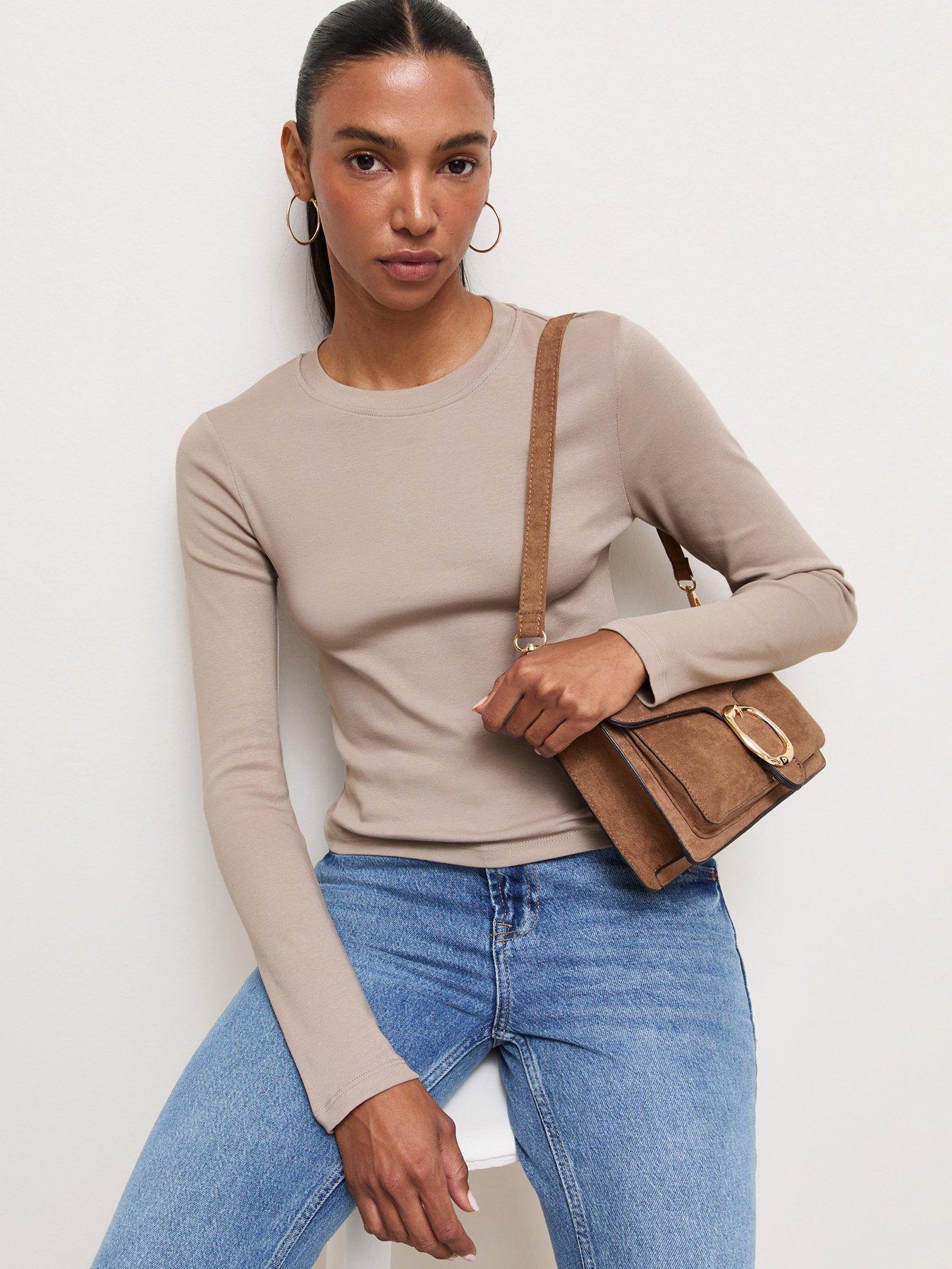 Image 4 of 6 of New Look Long Sleeve Baby T-Shirt - Beige