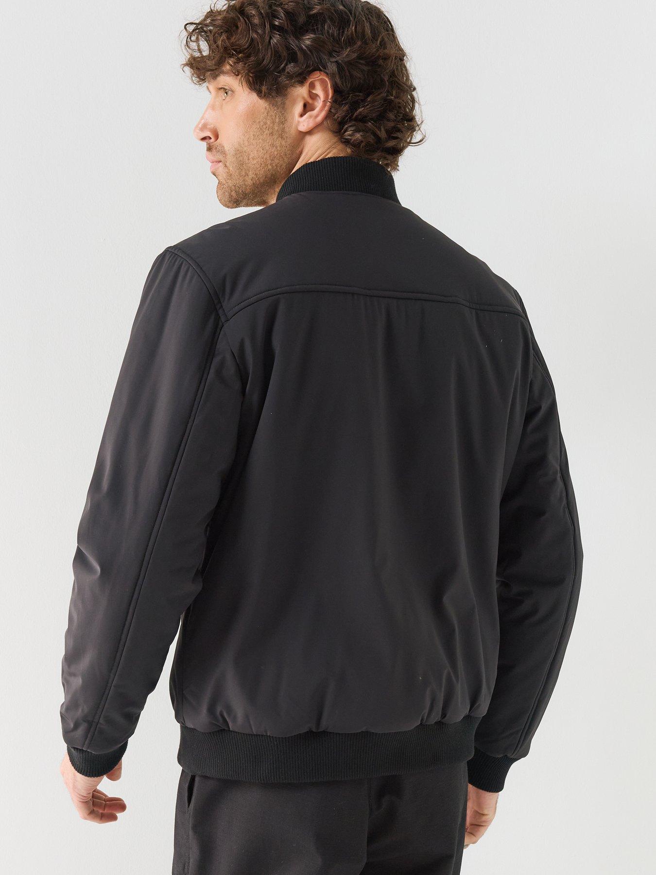 Image 2 of 5 of Lyle & Scott Mens Padded Ribbed Trim Bomber Jacket - Black