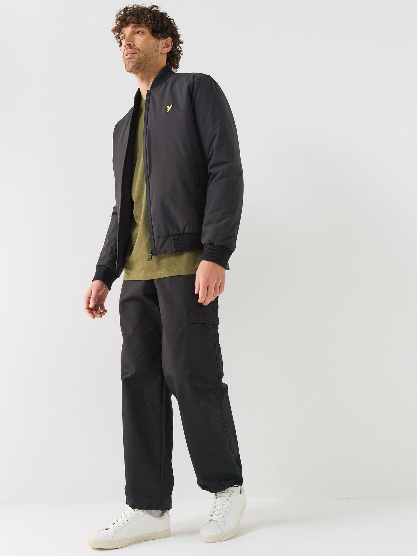 Image 3 of 5 of Lyle & Scott Mens Padded Ribbed Trim Bomber Jacket - Black