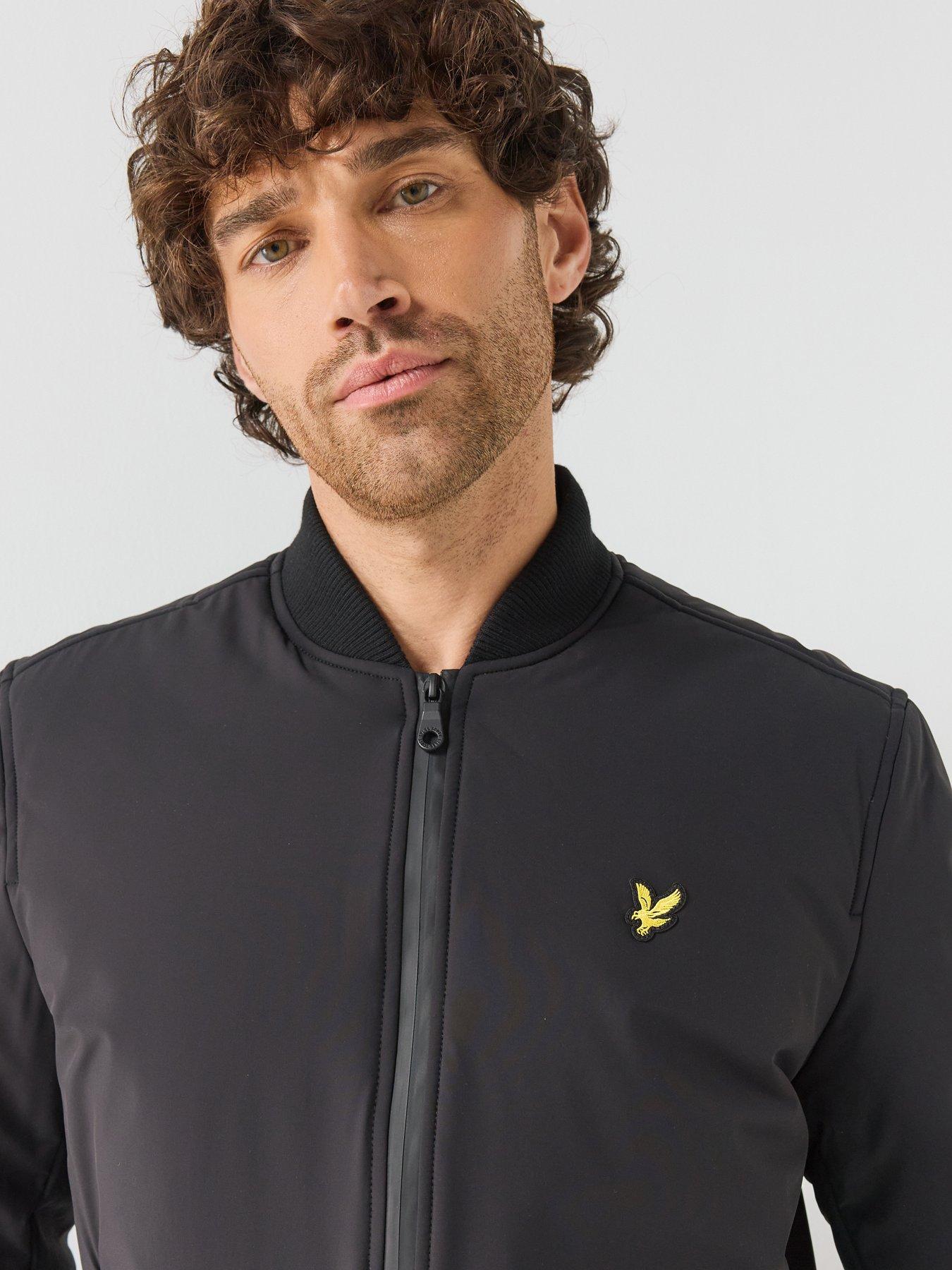 Image 4 of 5 of Lyle & Scott Mens Padded Ribbed Trim Bomber Jacket - Black