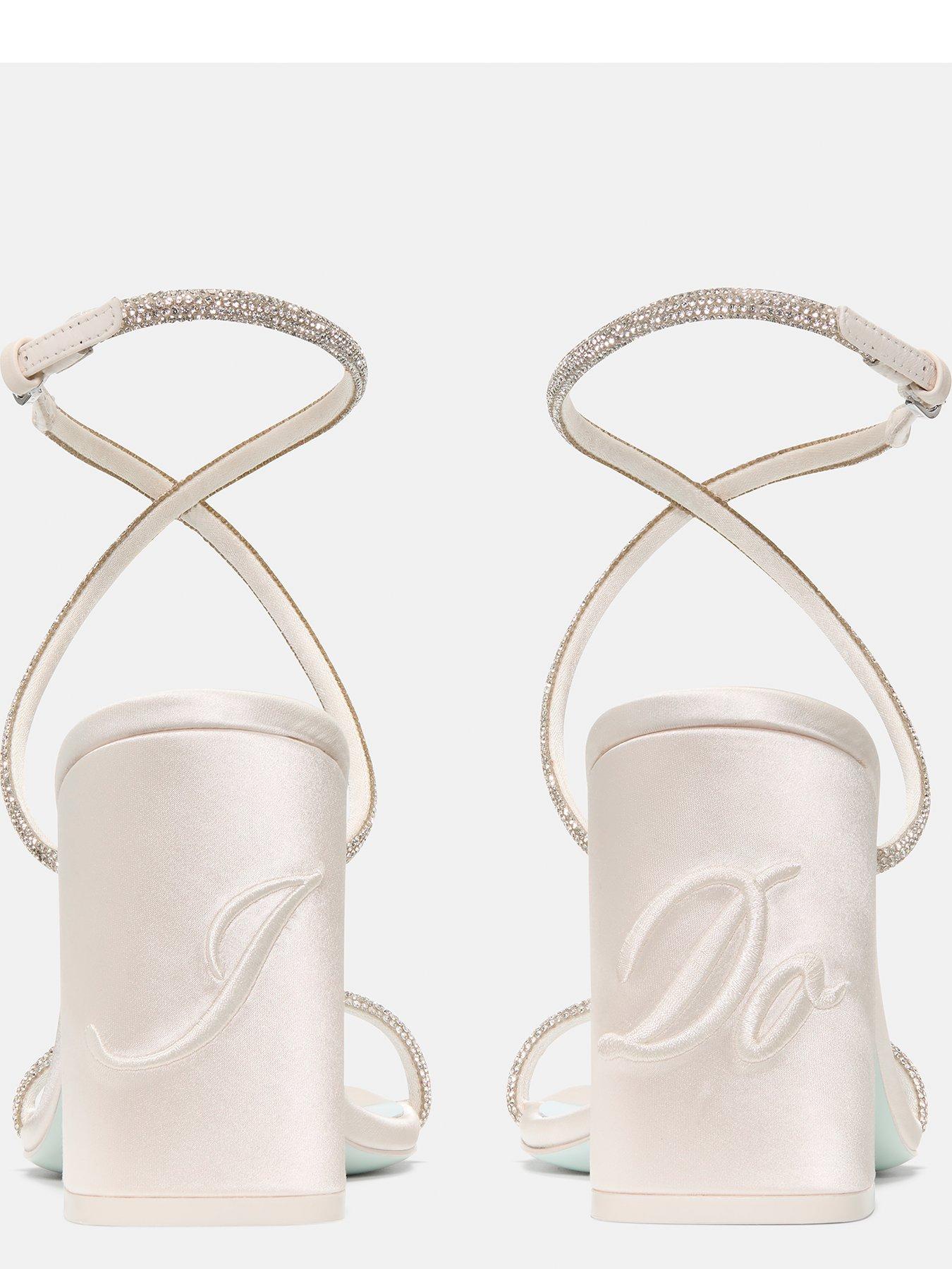 Image 5 of 5 of Kate Spade New York Say I Do Satin Heeled Sandals - White