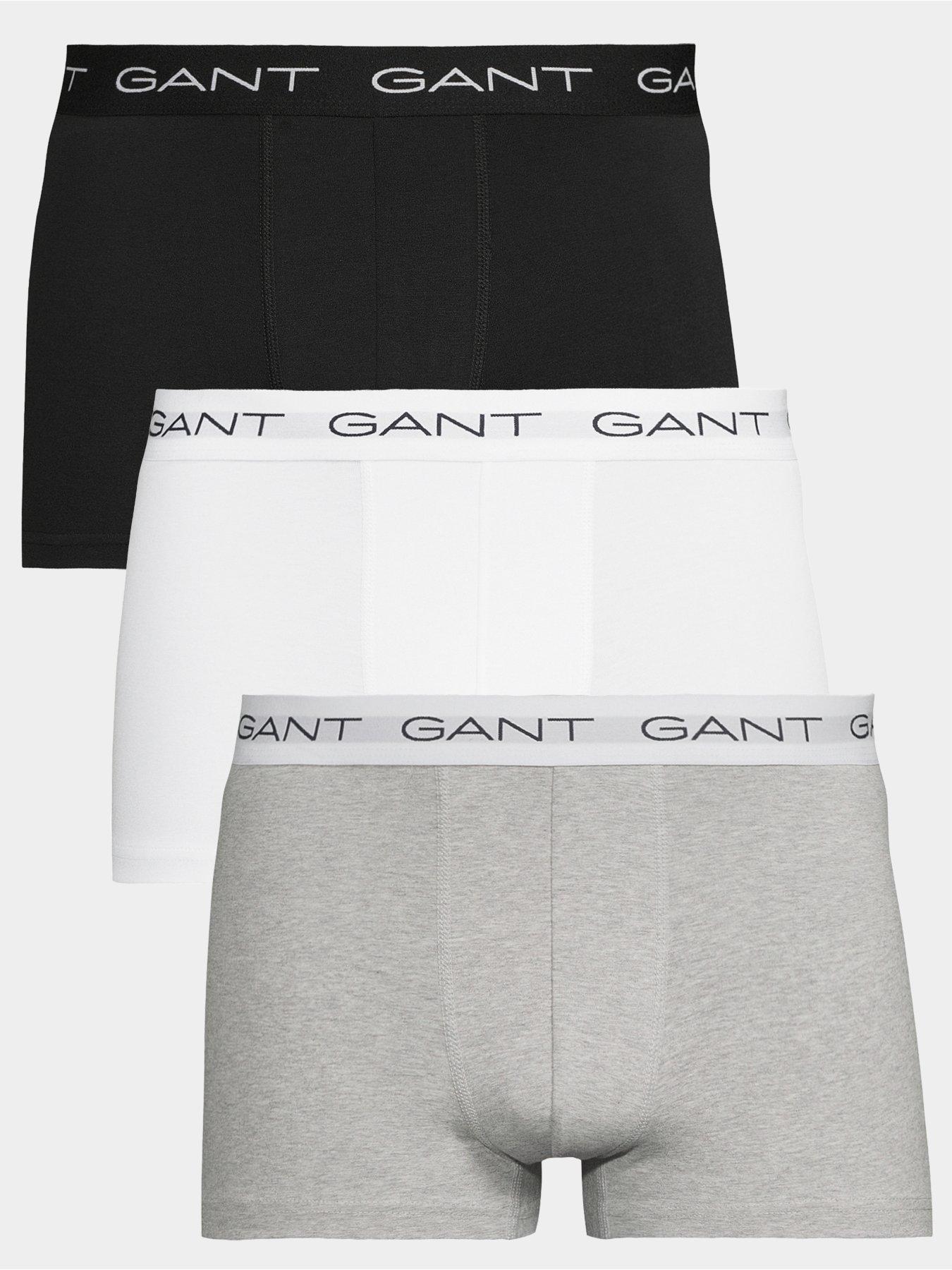 Image 1 of 4 of GANT Mens 3 Pack Cotton Stretch Logo Waistband Trunks - Assorted