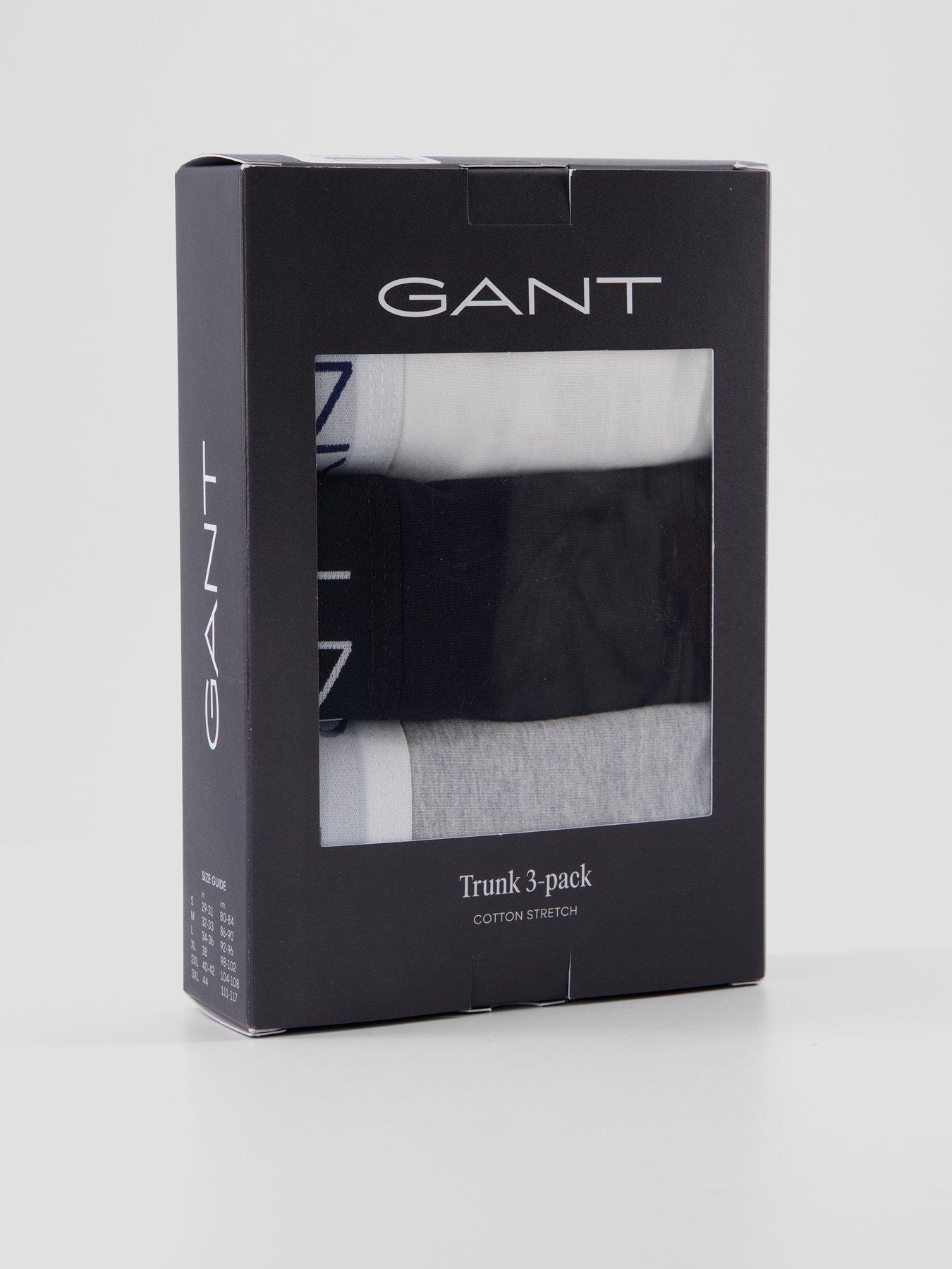 Image 4 of 4 of GANT Mens 3 Pack Cotton Stretch Logo Waistband Trunks - Assorted