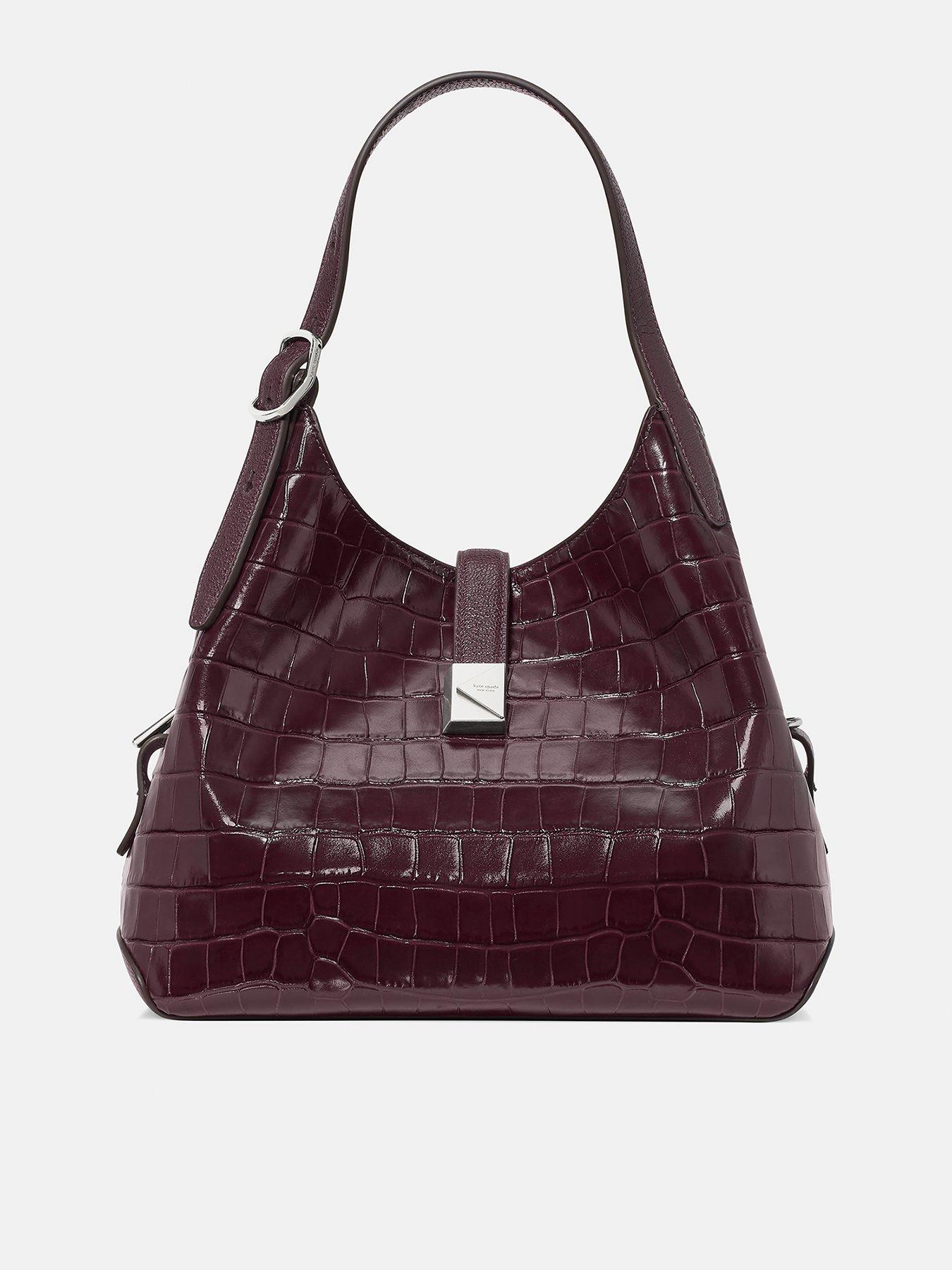 Kate Spade New York Deco Croc Embossed Crossbody Tote - Red