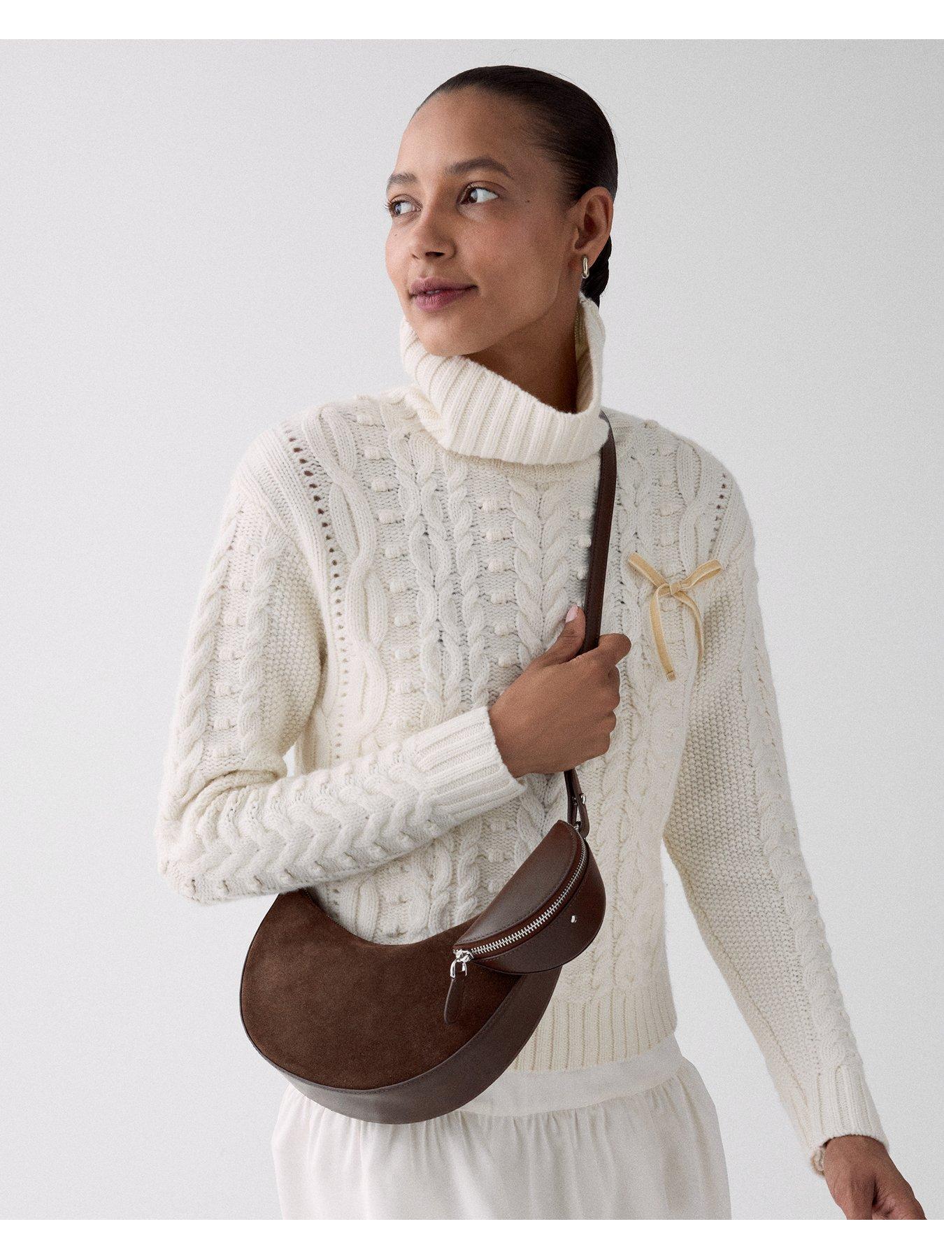 Image 6 of 6 of Kate Spade New York Duo Suede Crossbody Bag - Brown