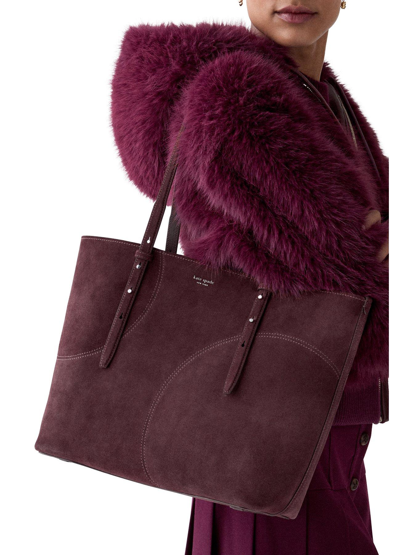 Image 2 of 6 of Kate Spade New York Womens Split Leather Zip Top Tote Bag - Purple