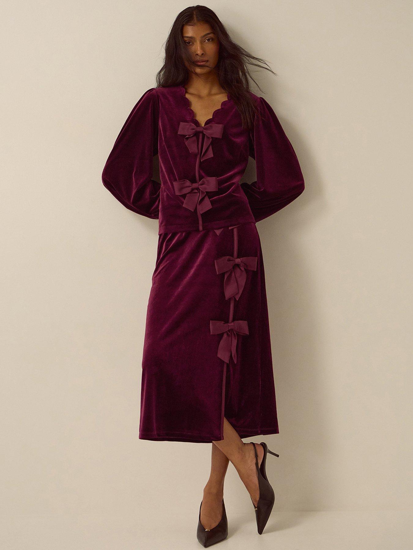 Image 3 of 5 of Monsoon Buffy Bow Velvet Skirt