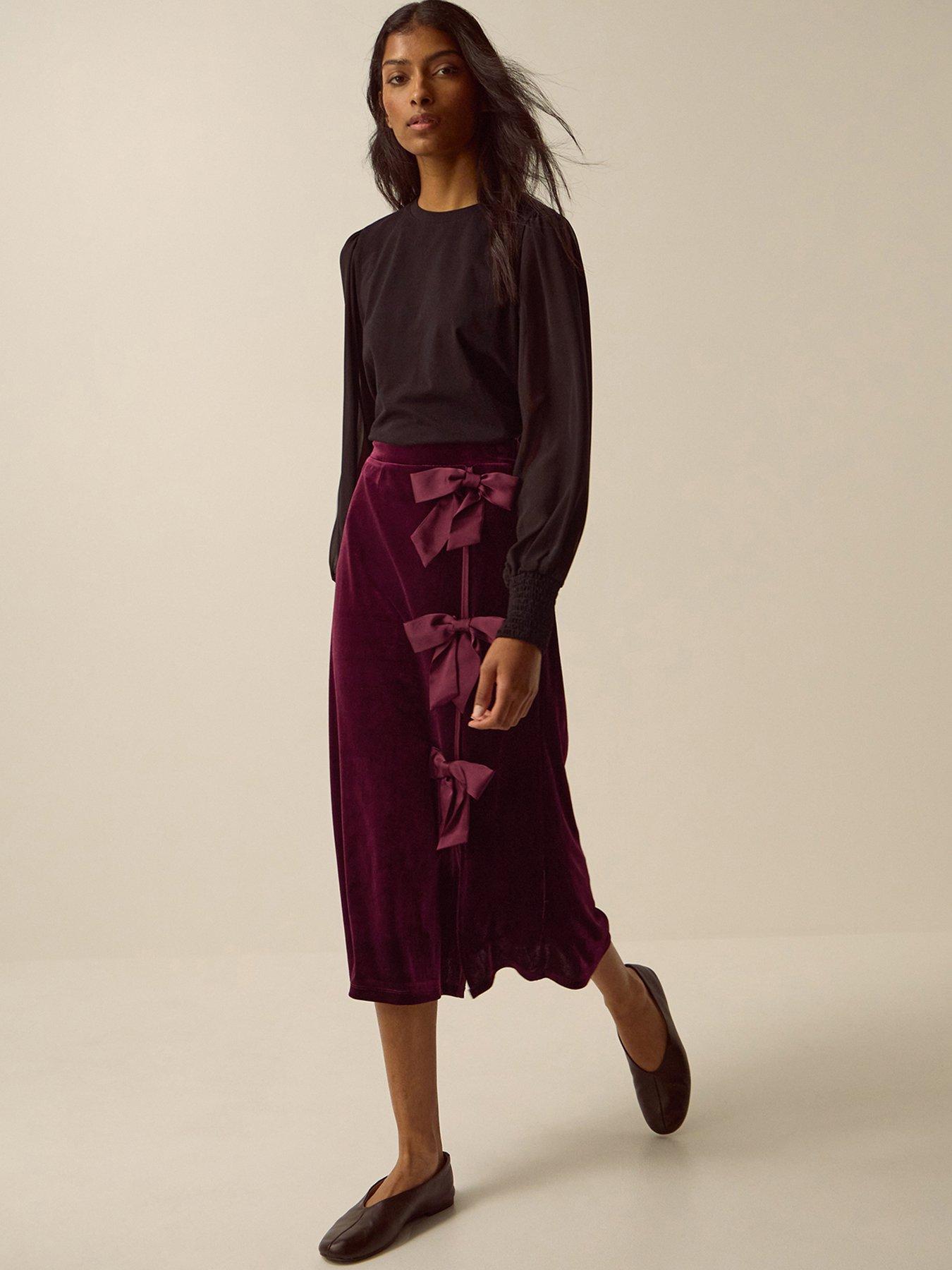 Image 4 of 5 of Monsoon Buffy Bow Velvet Skirt